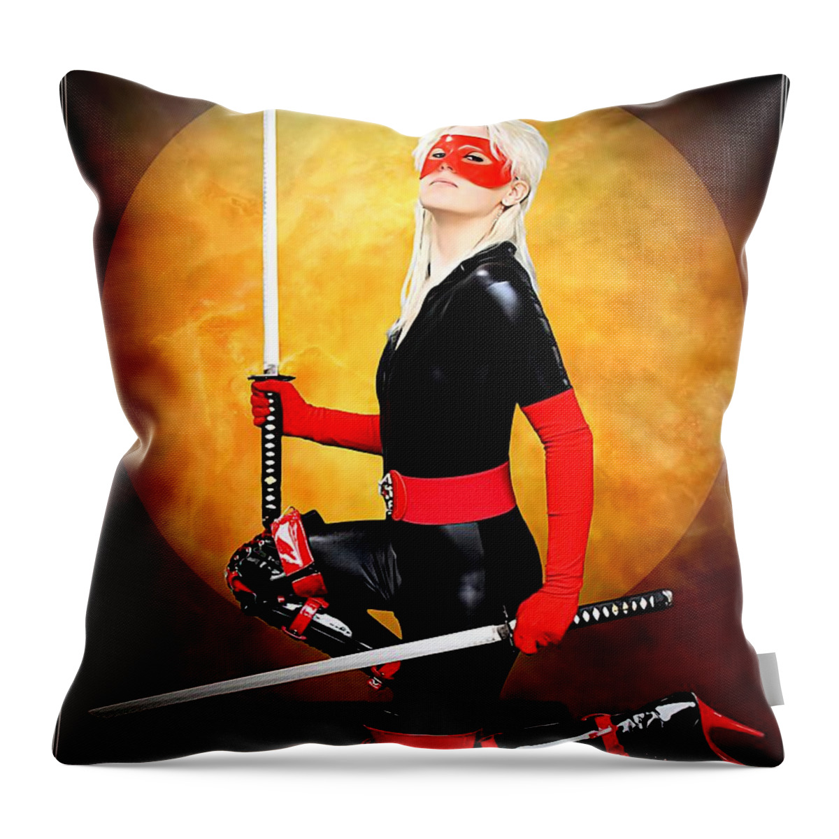 Fantasy Throw Pillow featuring the painting Under A Blood Moon by Jon Volden