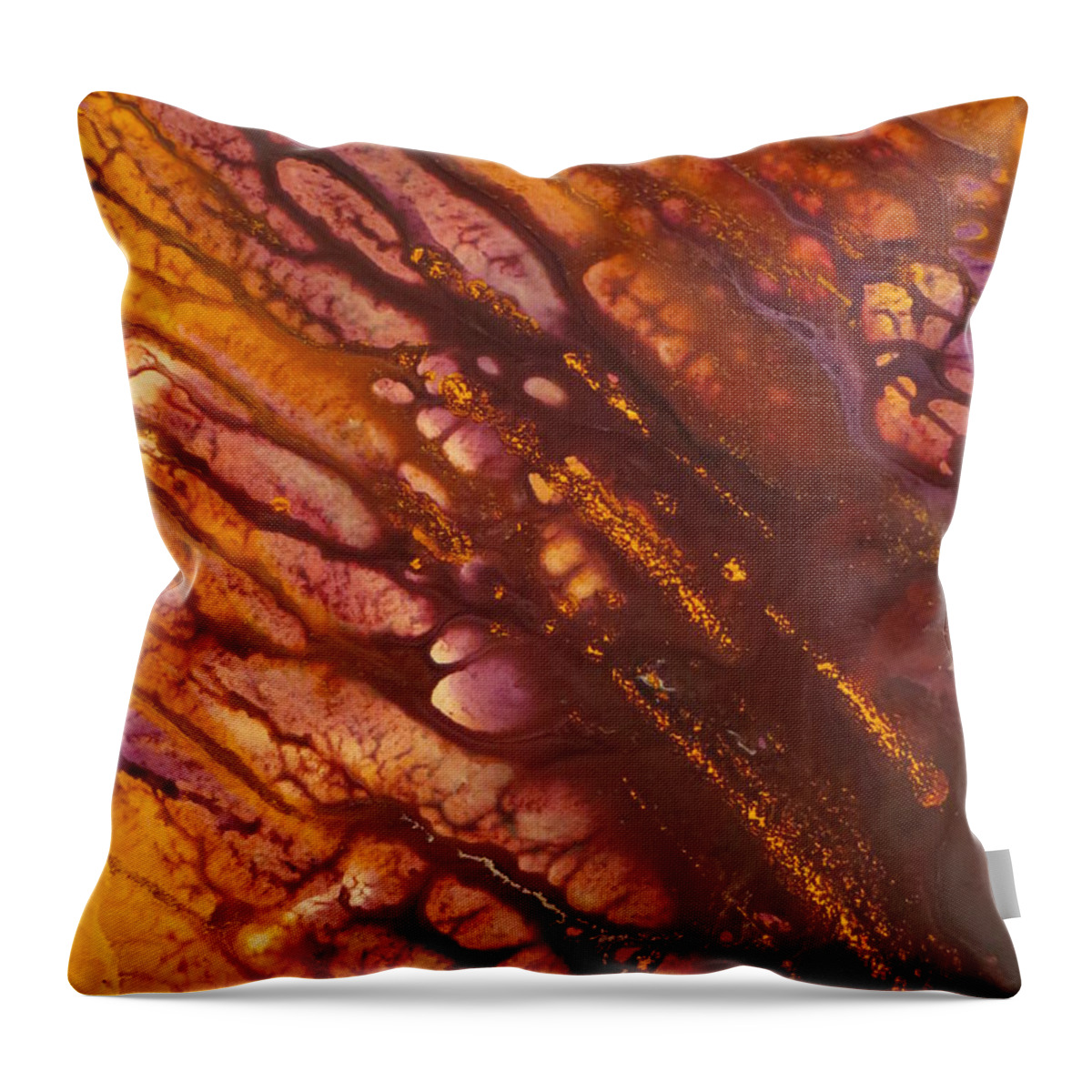 Abstract Throw Pillow featuring the painting Undeviating by Soraya Silvestri