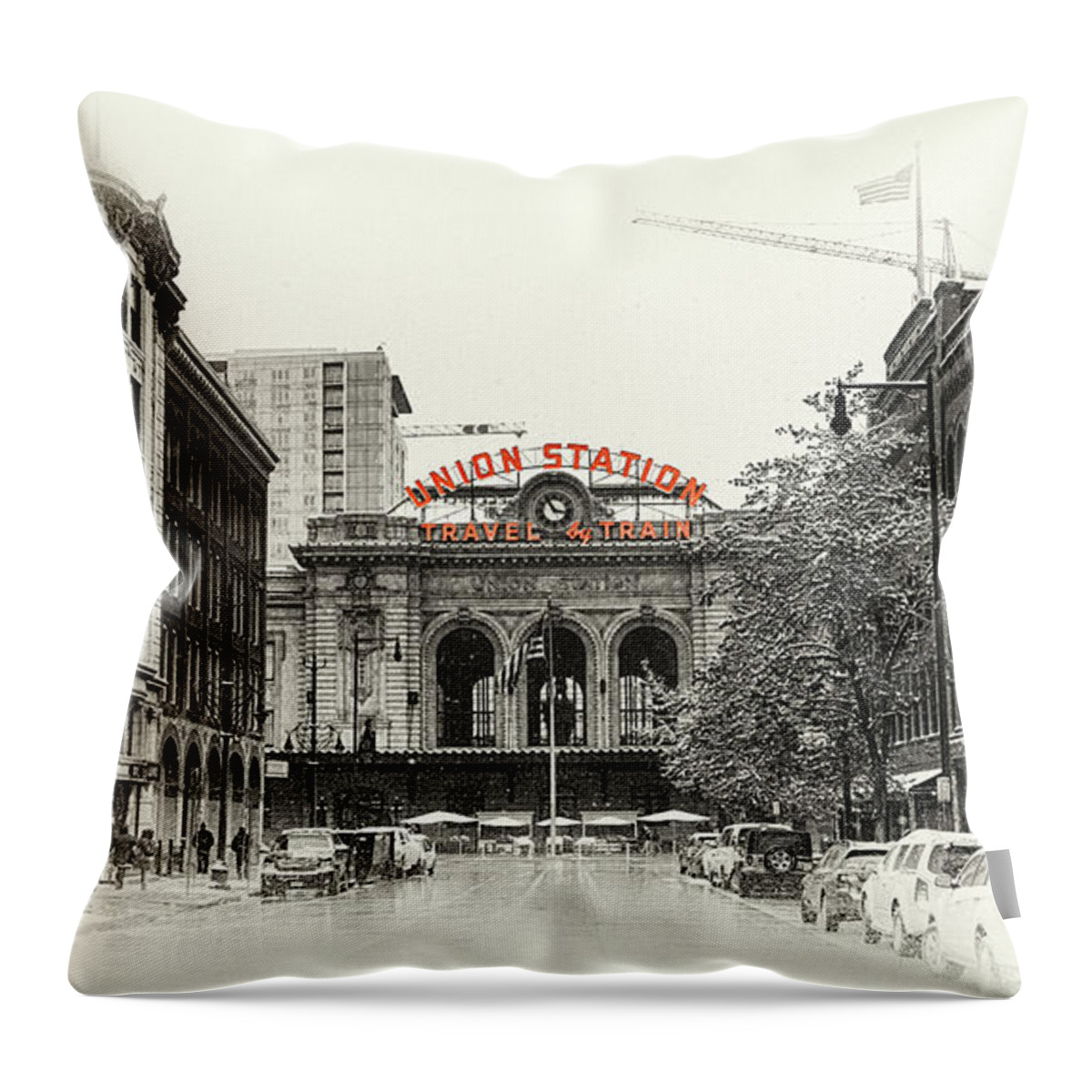 Union Station Throw Pillow featuring the photograph Union Station by Susan Rissi Tregoning