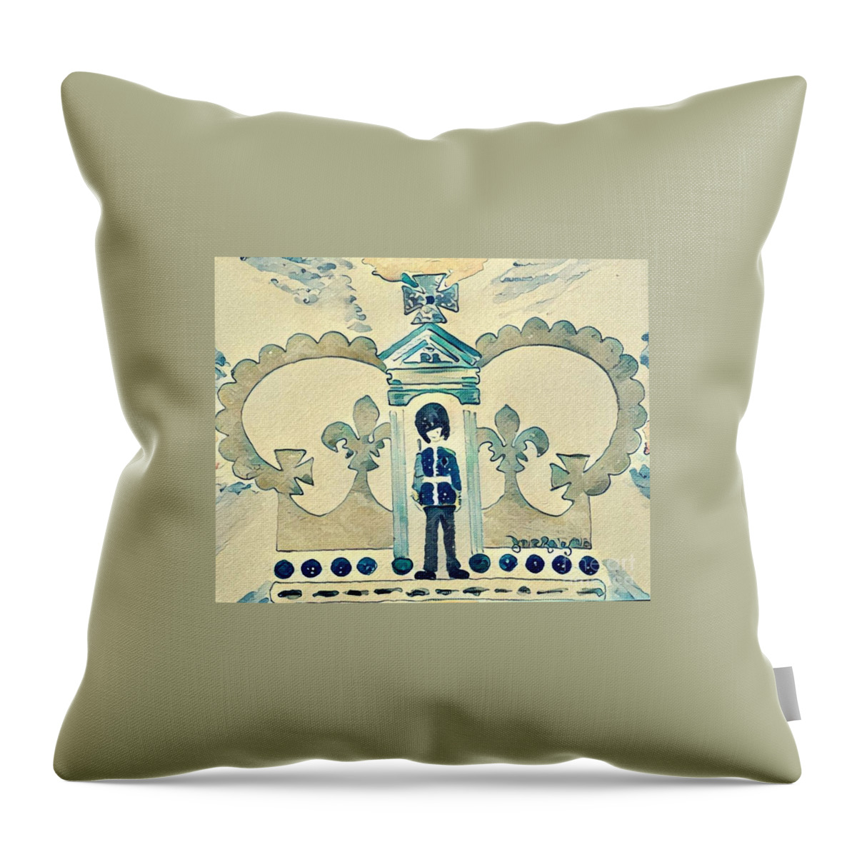 Great Britain Throw Pillow featuring the painting Unity - 6th in the Series by Denise Railey