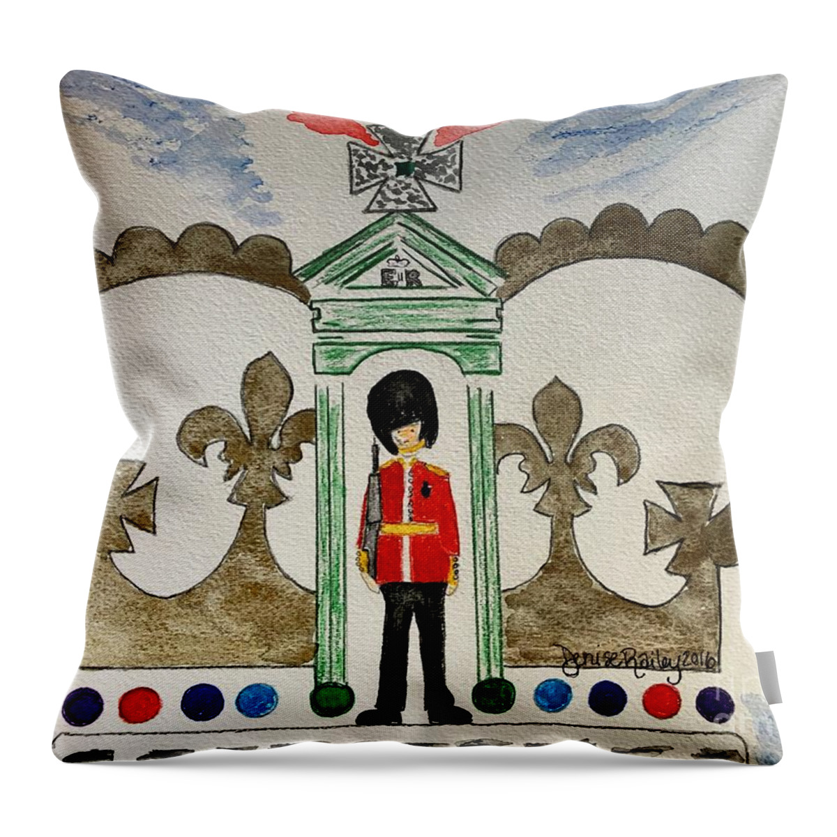 United Kingdom Throw Pillow featuring the painting Unity by Denise Railey