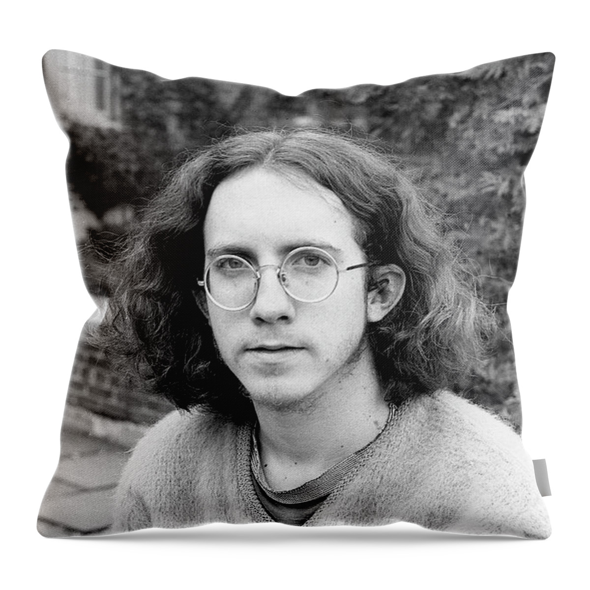 Providence Throw Pillow featuring the photograph Unshaven Photographer, 1972 by Jeremy Butler