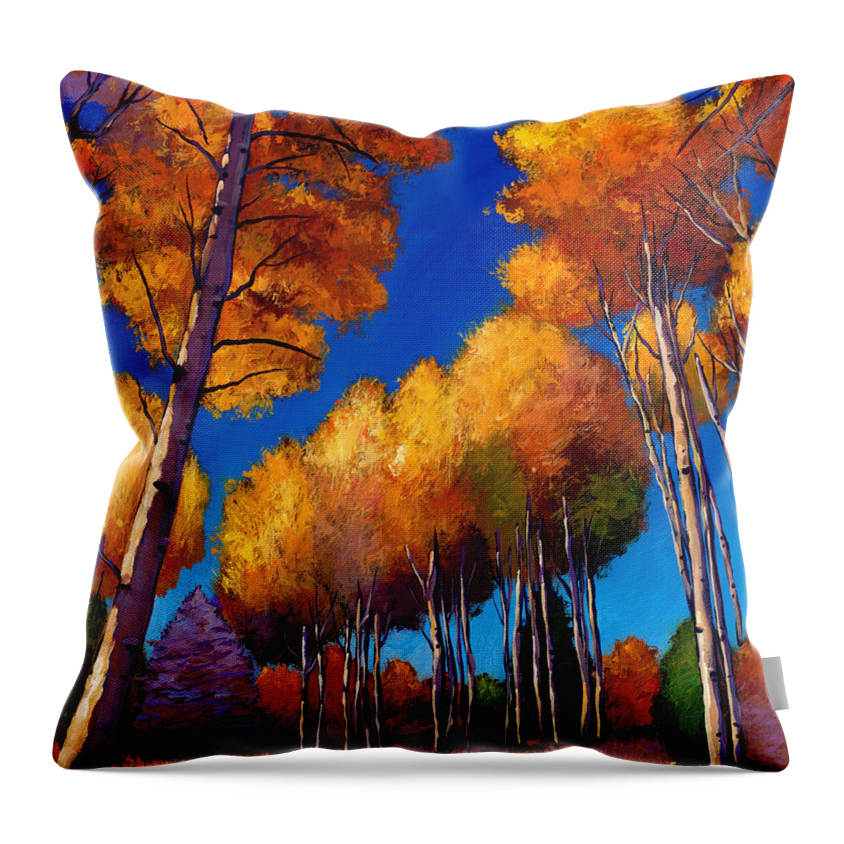 Autumn Aspen Throw Pillow featuring the painting Up and Away by Johnathan Harris