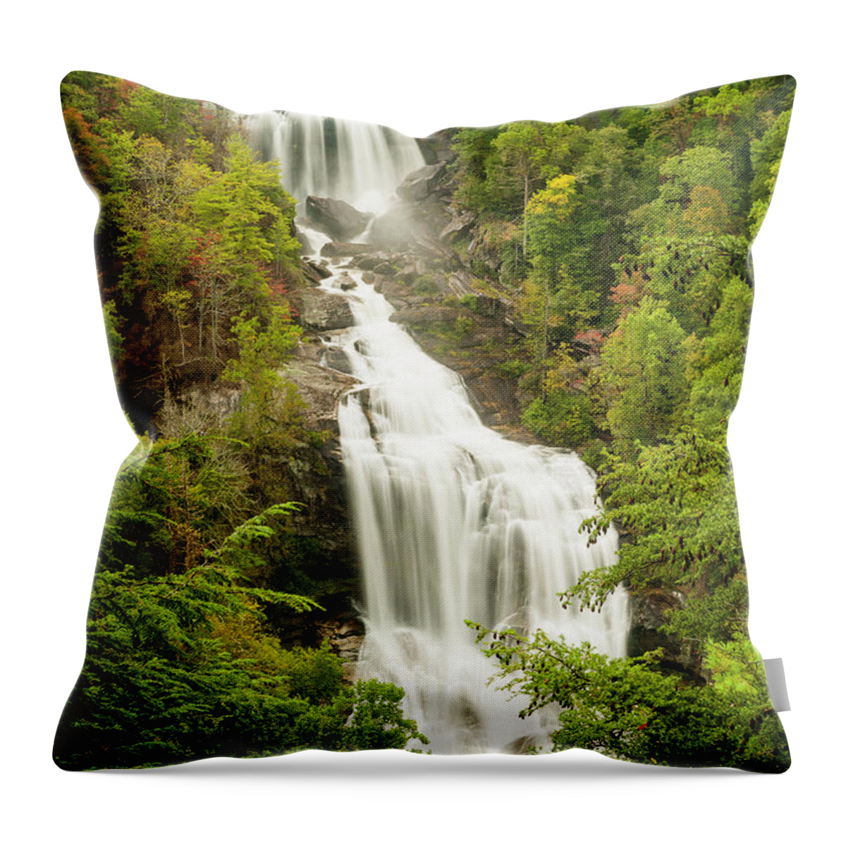 Waterfall Throw Pillow featuring the photograph Upper Whitewater Falls by Rob Hemphill