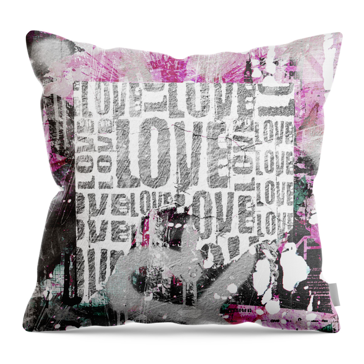 Urban Throw Pillow featuring the photograph Urban Love by Roseanne Jones