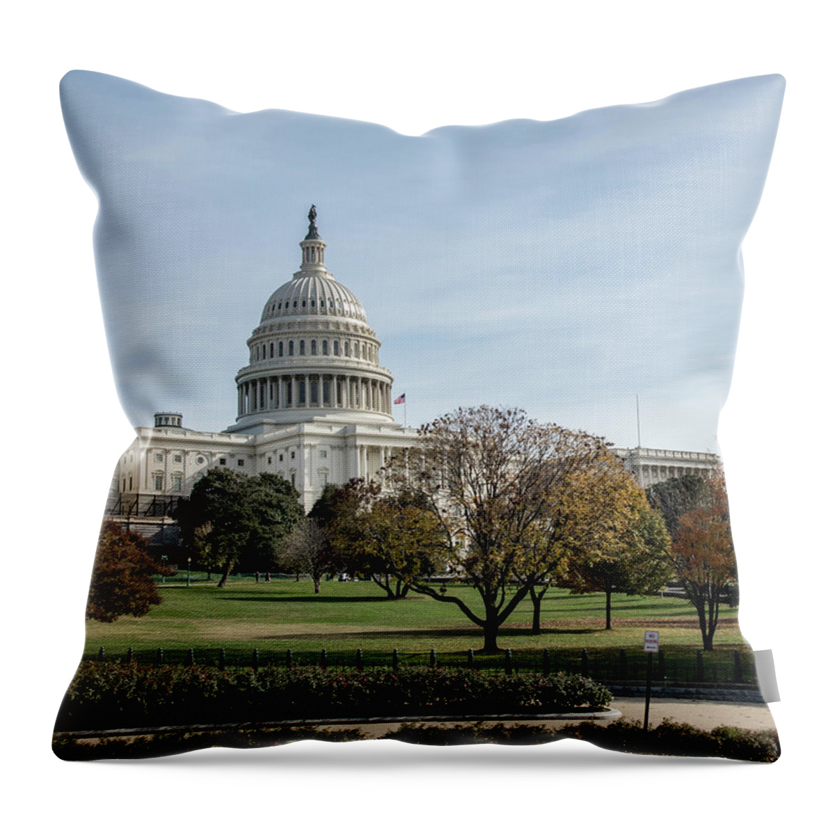 U.s. Capitol Building National Mall In Washington D.c. Throw Pillow featuring the photograph U.S. Capitol Building by Jaime Mercado