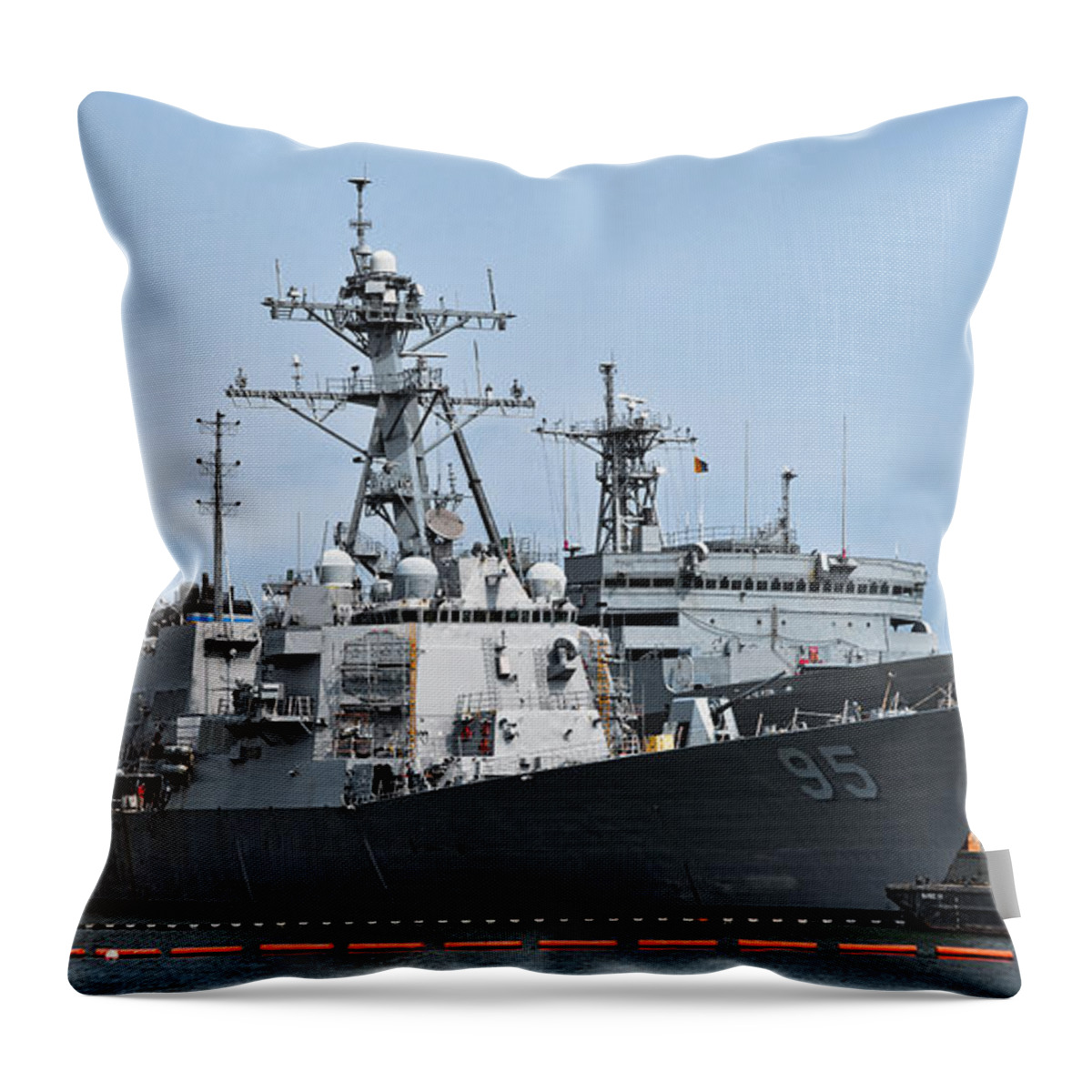 Ship Throw Pillow featuring the photograph USS James E. Williams DDG-95 by Christopher Holmes