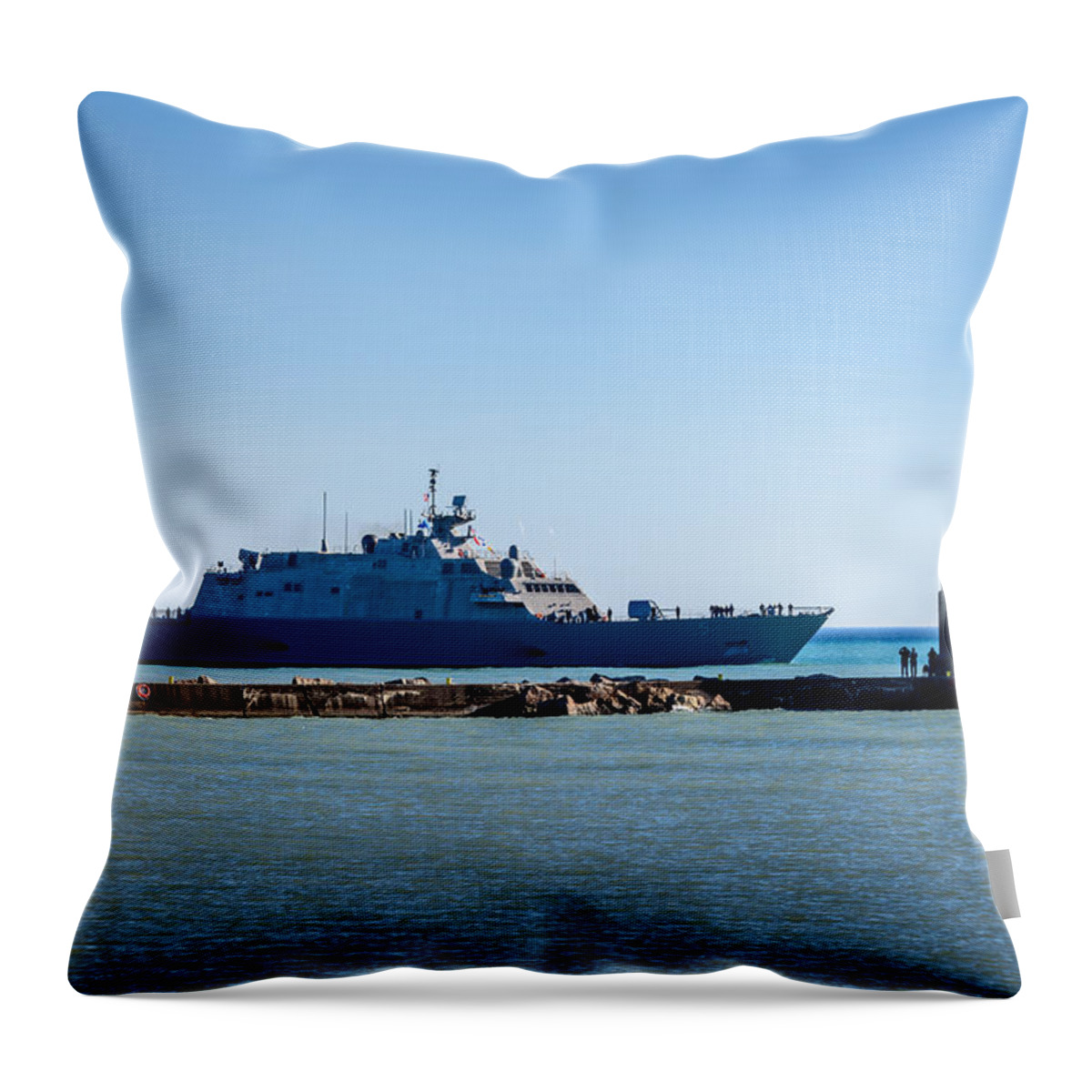 2015 Throw Pillow featuring the photograph USS Milwaukee by Randy Scherkenbach