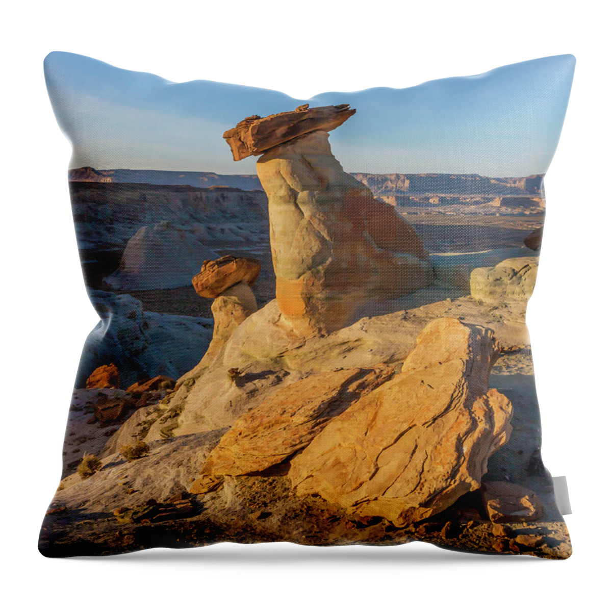 Hoodoos Throw Pillow featuring the photograph Utah Hoodoos at Sunset by Lon Dittrick