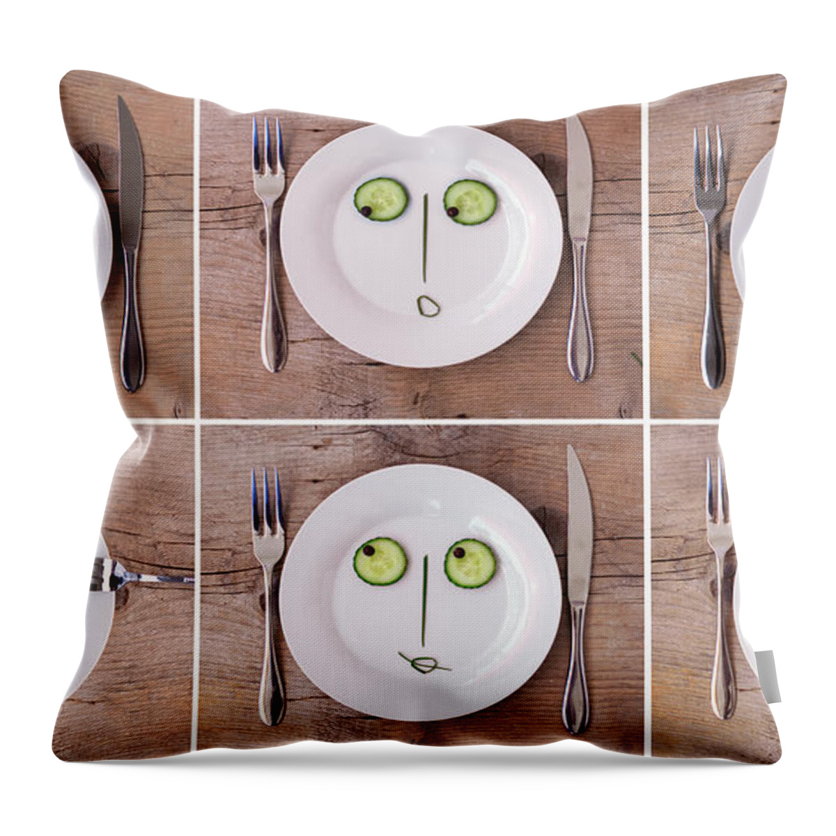 Vegetable Throw Pillow featuring the photograph Vegetable Faces by Nailia Schwarz