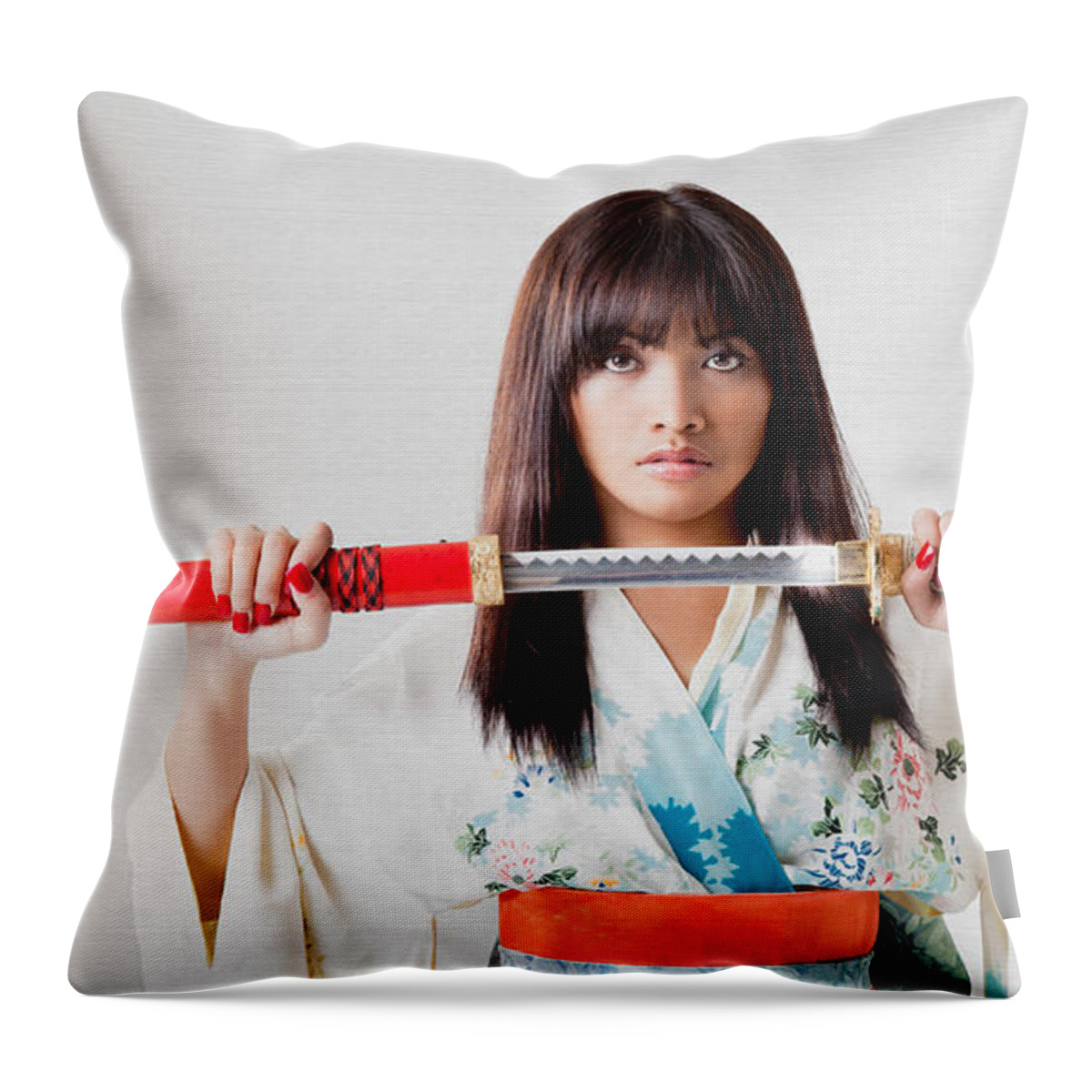 Models Throw Pillow featuring the photograph Vengeful Innocence by Rikk Flohr