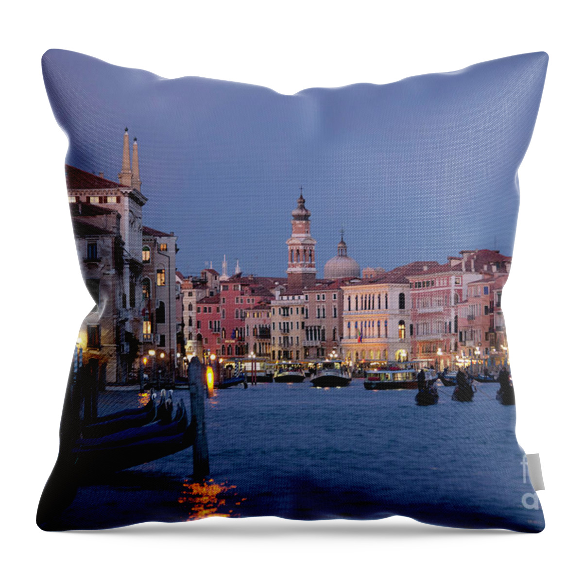 Venice Throw Pillow featuring the photograph Venice Blue Hour 2 by Heiko Koehrer-Wagner