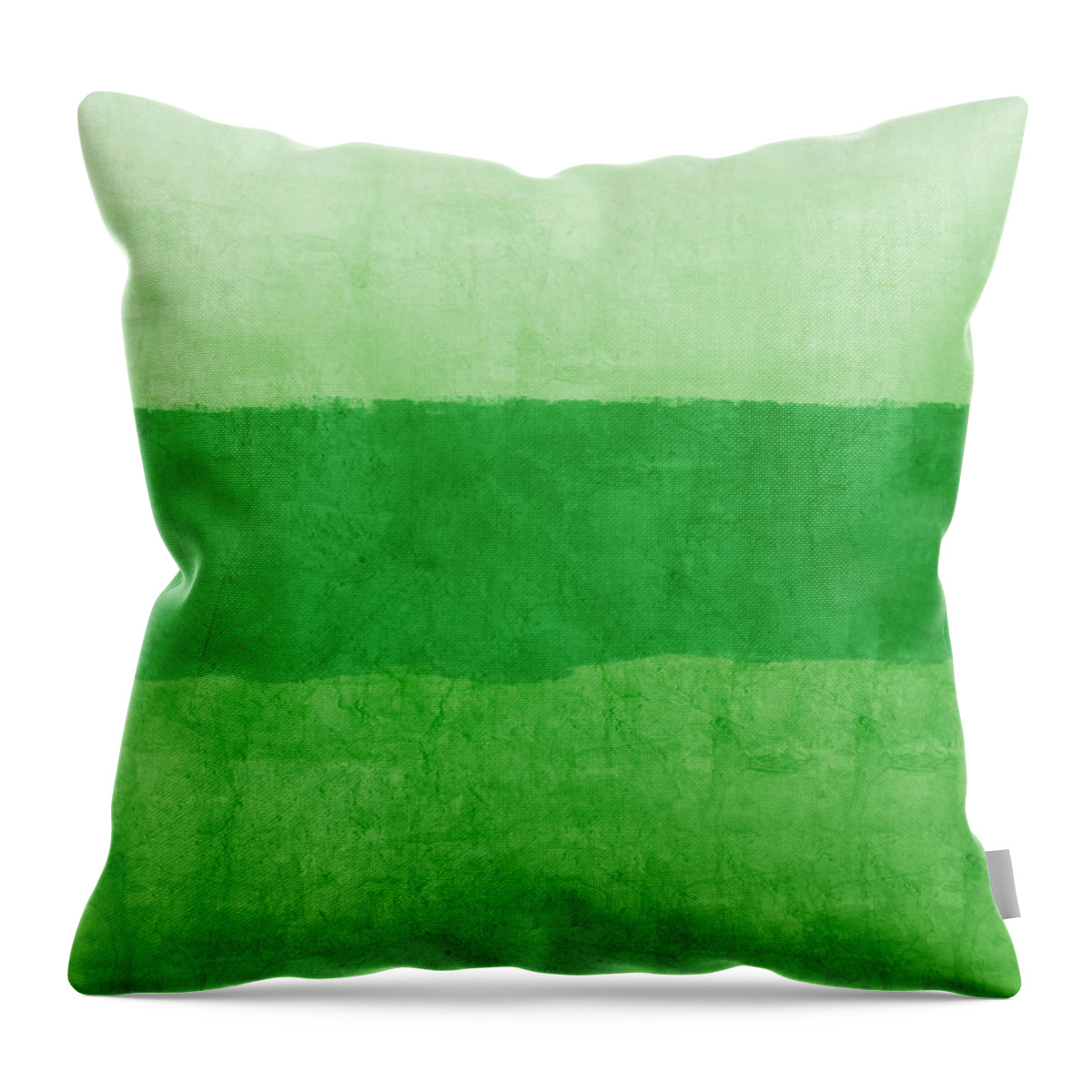 Abstract Landscape Throw Pillow featuring the painting Verde Landscape 2- Art by Linda Woods by Linda Woods