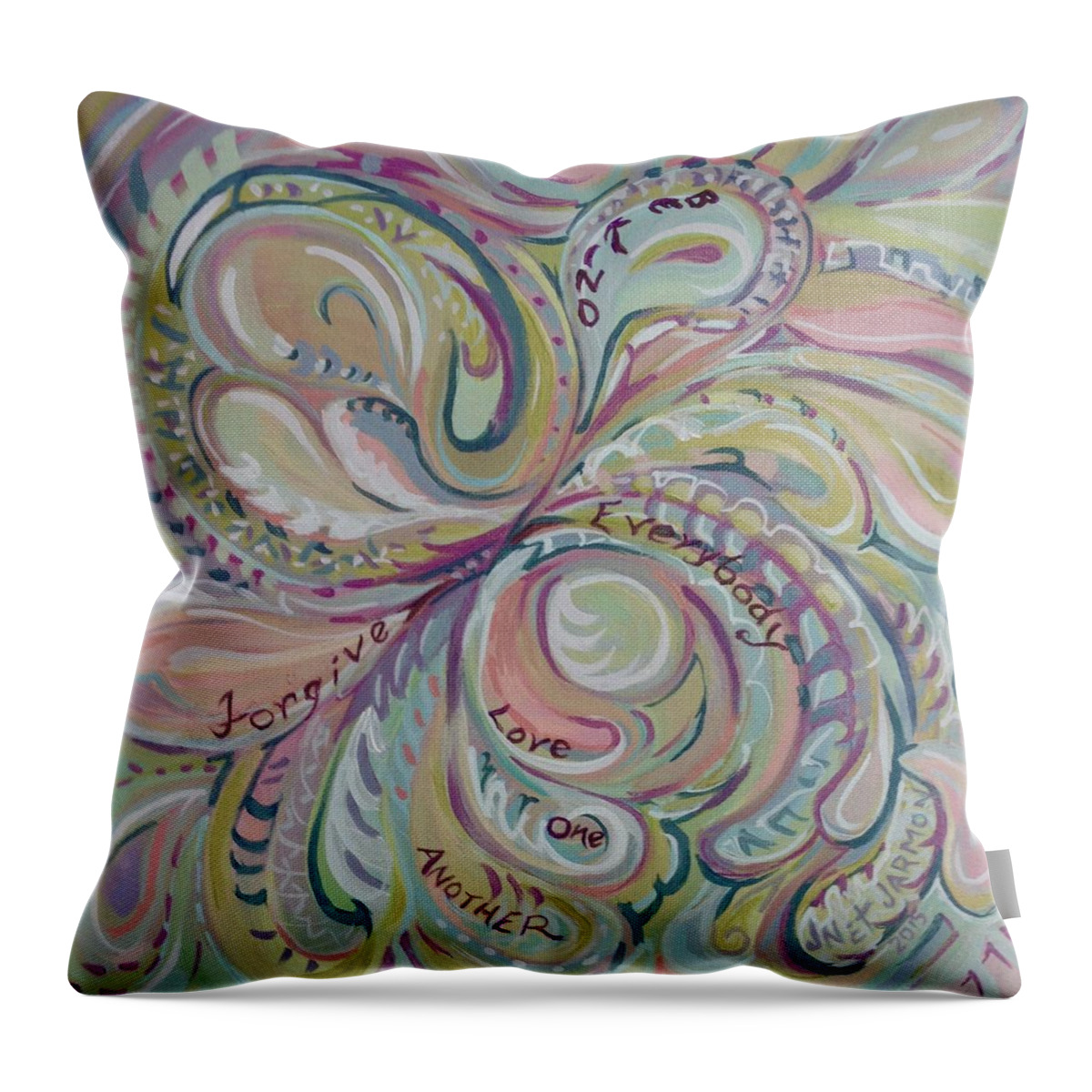 Forgiveness Throw Pillow featuring the painting Summer Sermon 2 by Jeanette Jarmon