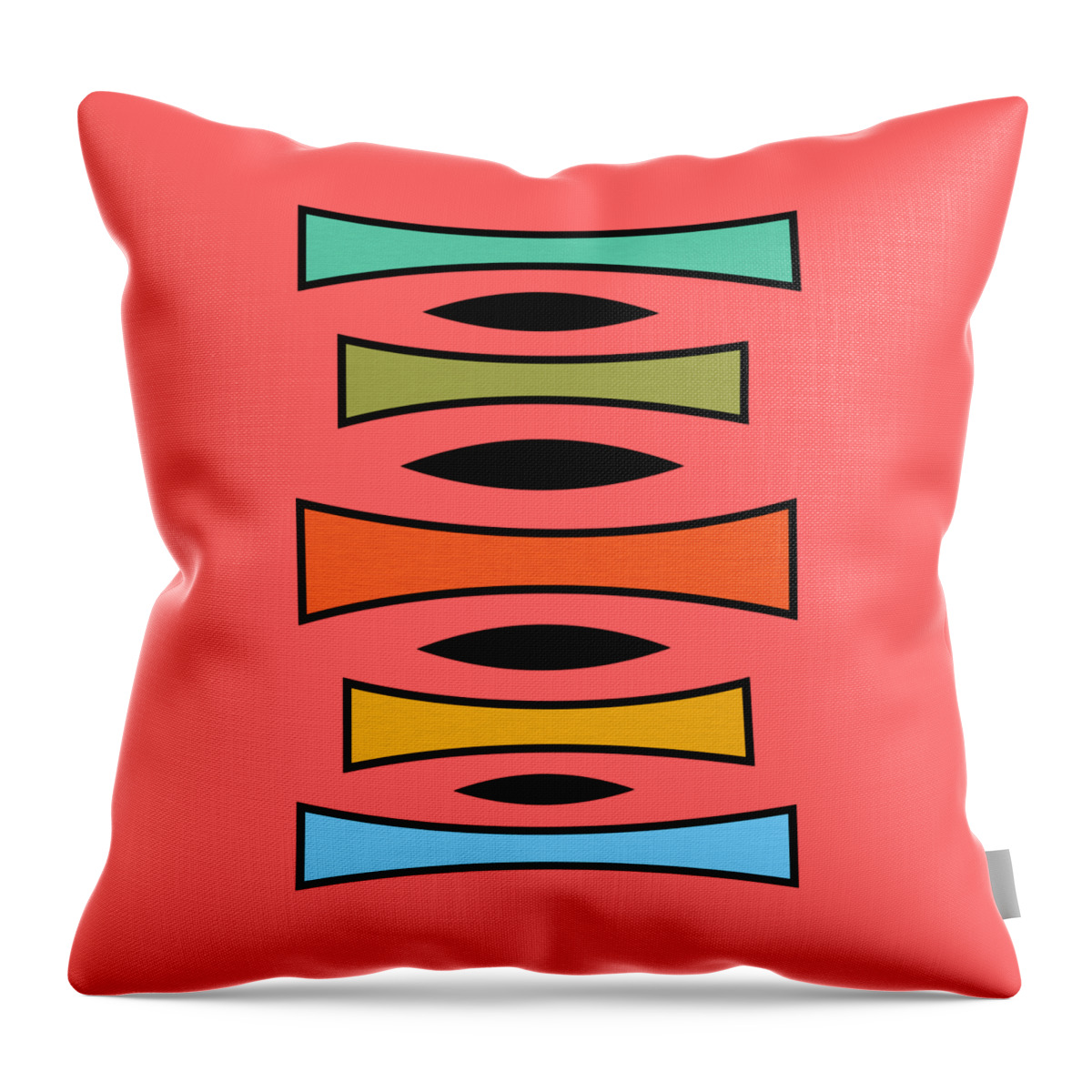 Mid Century Modern Throw Pillow featuring the digital art Vertical Trapezoids by Donna Mibus