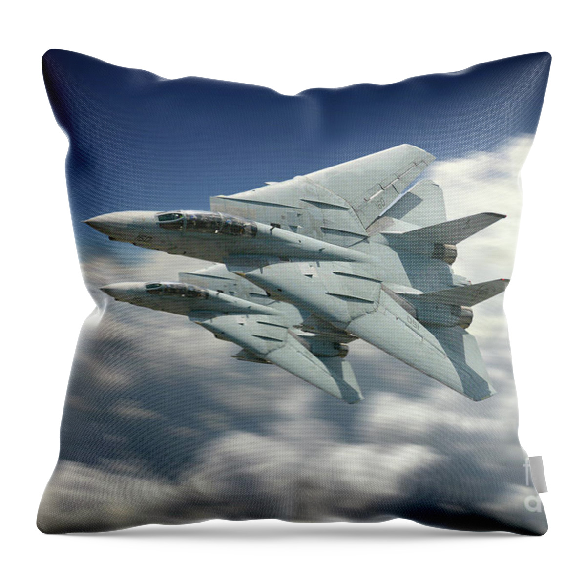 F-14 Tomcat Throw Pillow featuring the digital art VF-101 Grim reapers by Airpower Art