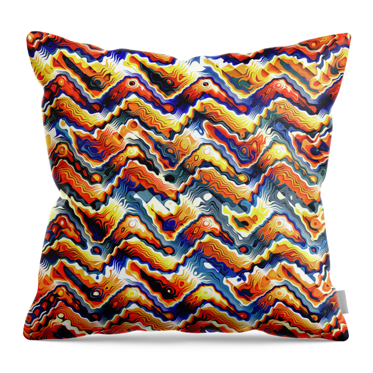 Geometry Throw Pillow featuring the digital art Vibrant Geometric Motif by Phil Perkins