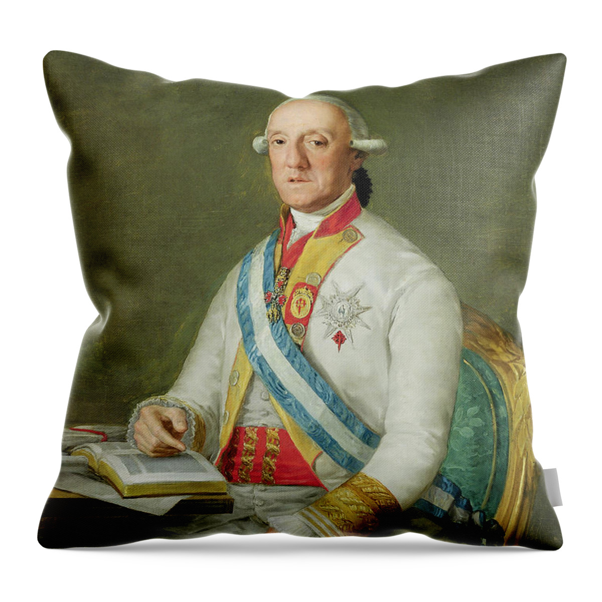 Francisco Jos� De Goya Y Lucientes Throw Pillow featuring the painting Vicente Maria de Vera de Aragon Duque by MotionAge Designs