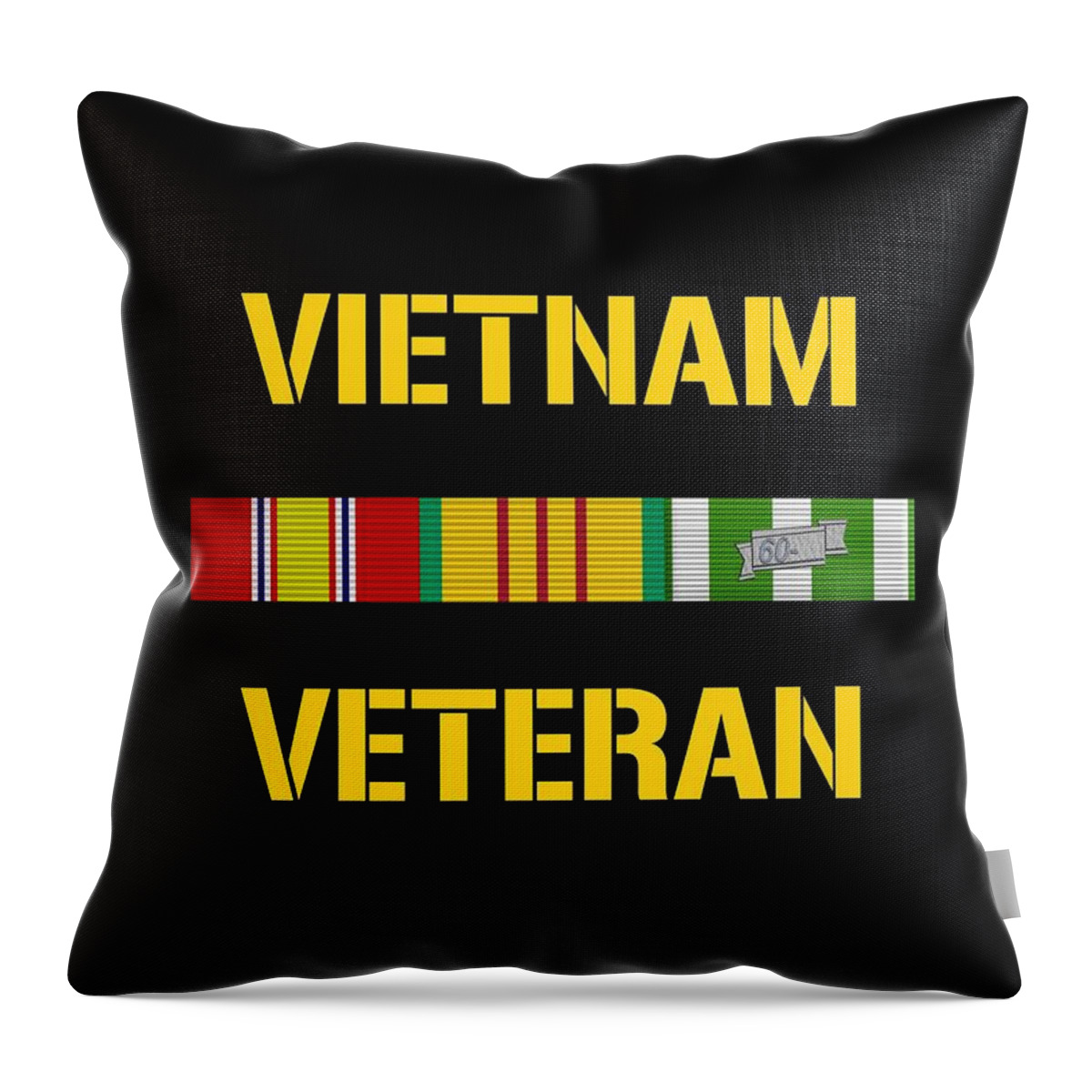 Vietnam Veteran Throw Pillow featuring the digital art Vietnam Veteran Ribbon Bar by War Is Hell Store