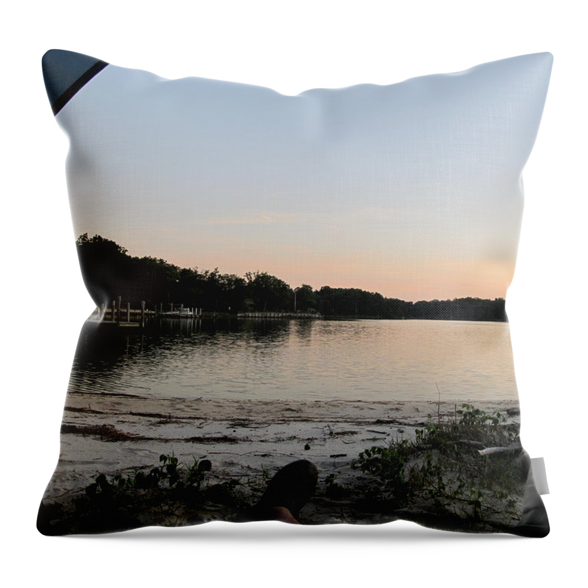 Richmond Throw Pillow featuring the photograph View from a Tent by Digital Art Cafe
