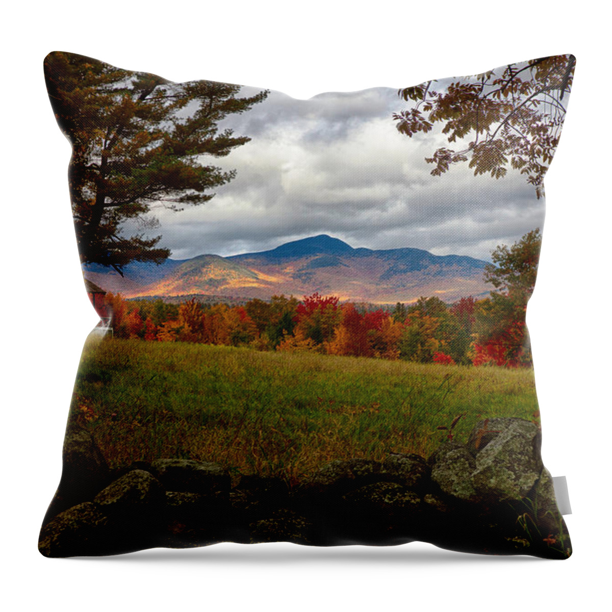 Chocorua Fall Colors Throw Pillow featuring the photograph View of the White Mountains by Jeff Folger