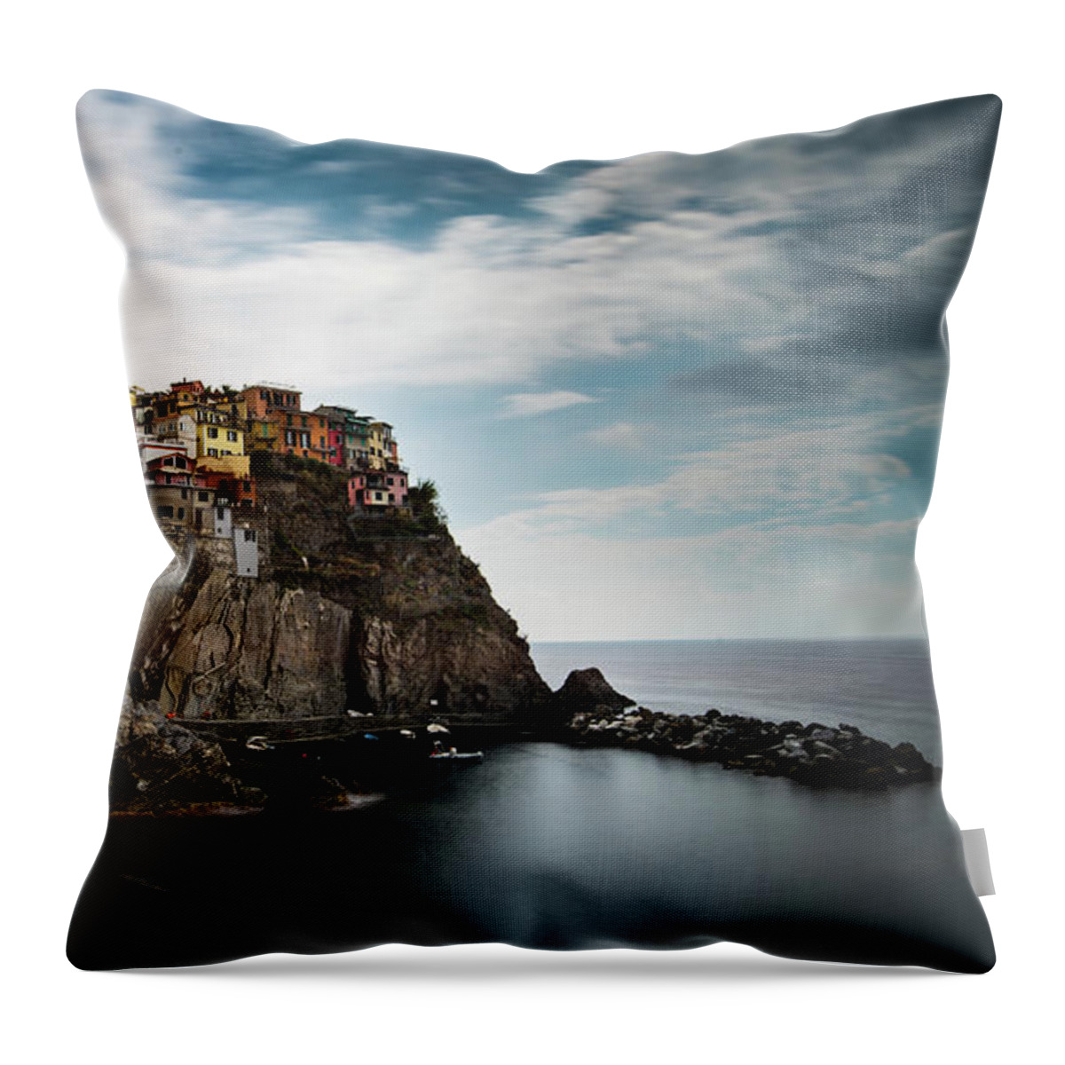 Michalakis Ppalis Throw Pillow featuring the photograph Village of Manarola CinqueTerre, Liguria, Italy by Michalakis Ppalis