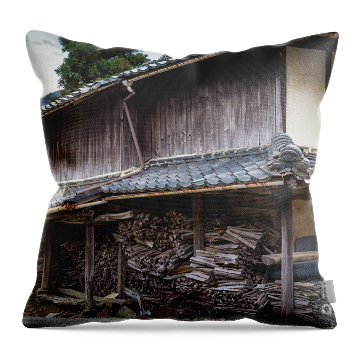 Pottery Throw Pillow featuring the photograph Village Pottery, Japan by Perry Rodriguez