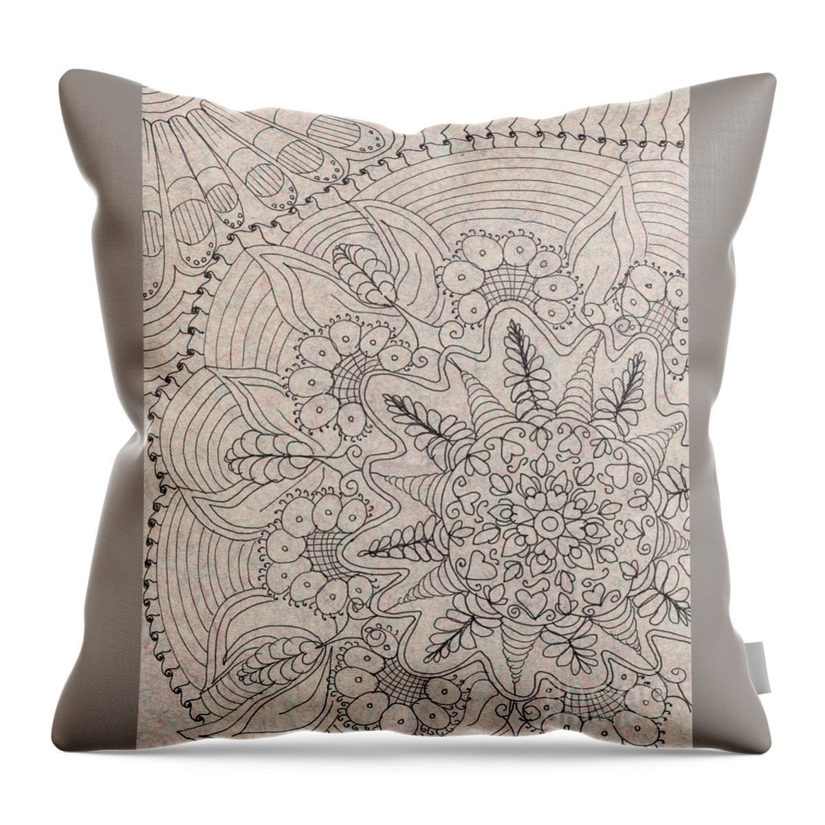 Pen And Ink Throw Pillow featuring the mixed media Vintage Lace by Ruth Dailey