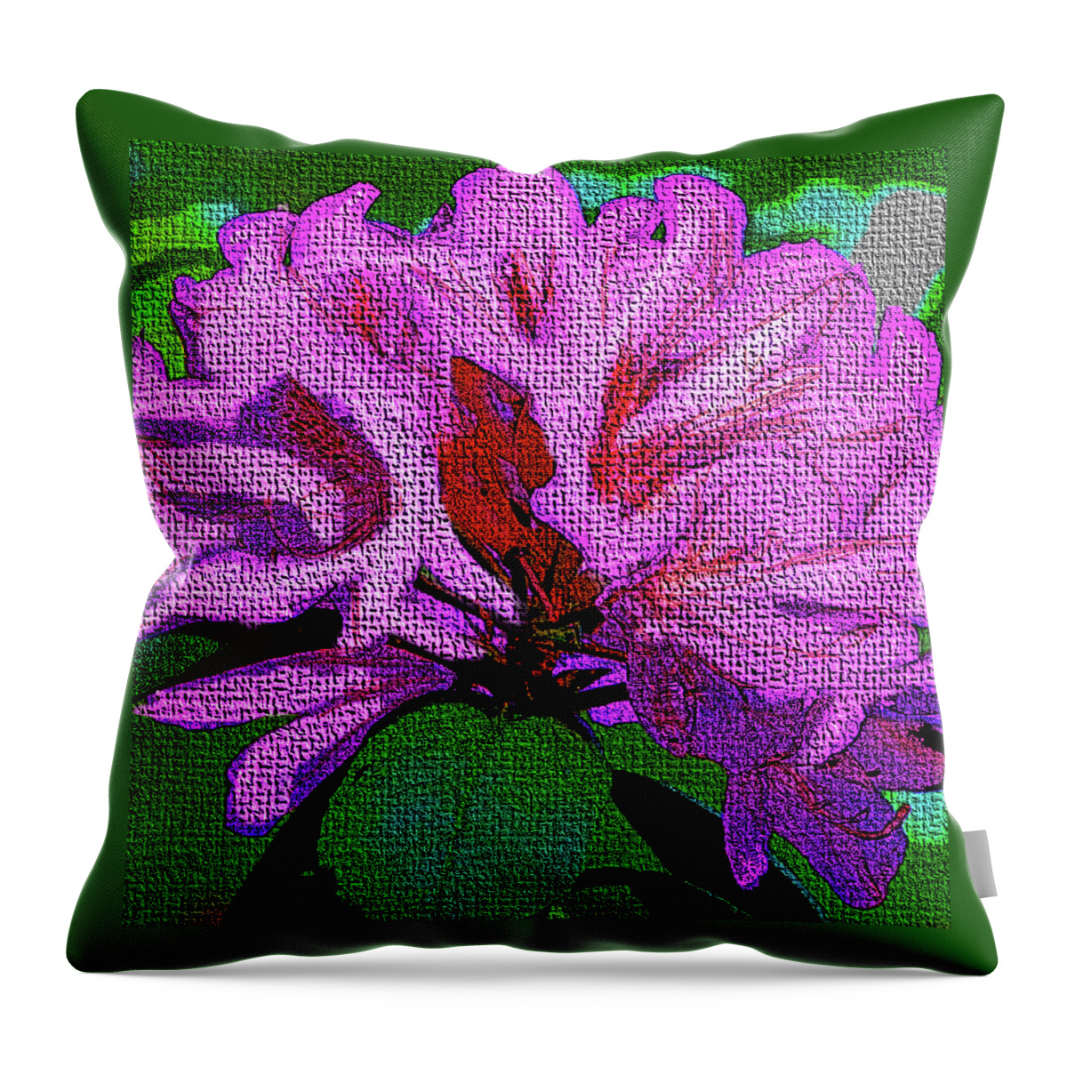 Flowers Throw Pillow featuring the digital art Violet Azalea by Rod Whyte