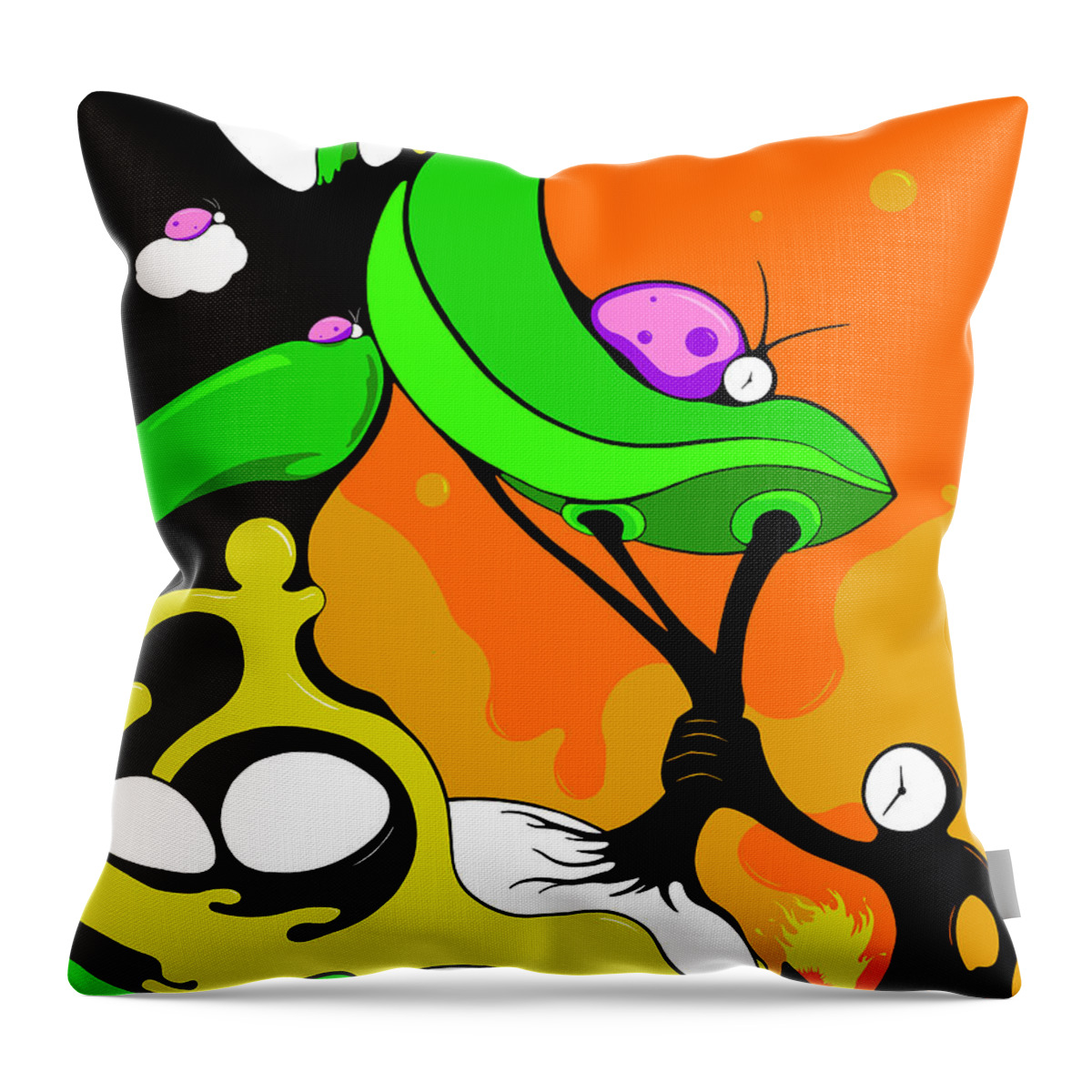 Exponential Technology Throw Pillow featuring the drawing Vivid Awakening by Craig Tilley