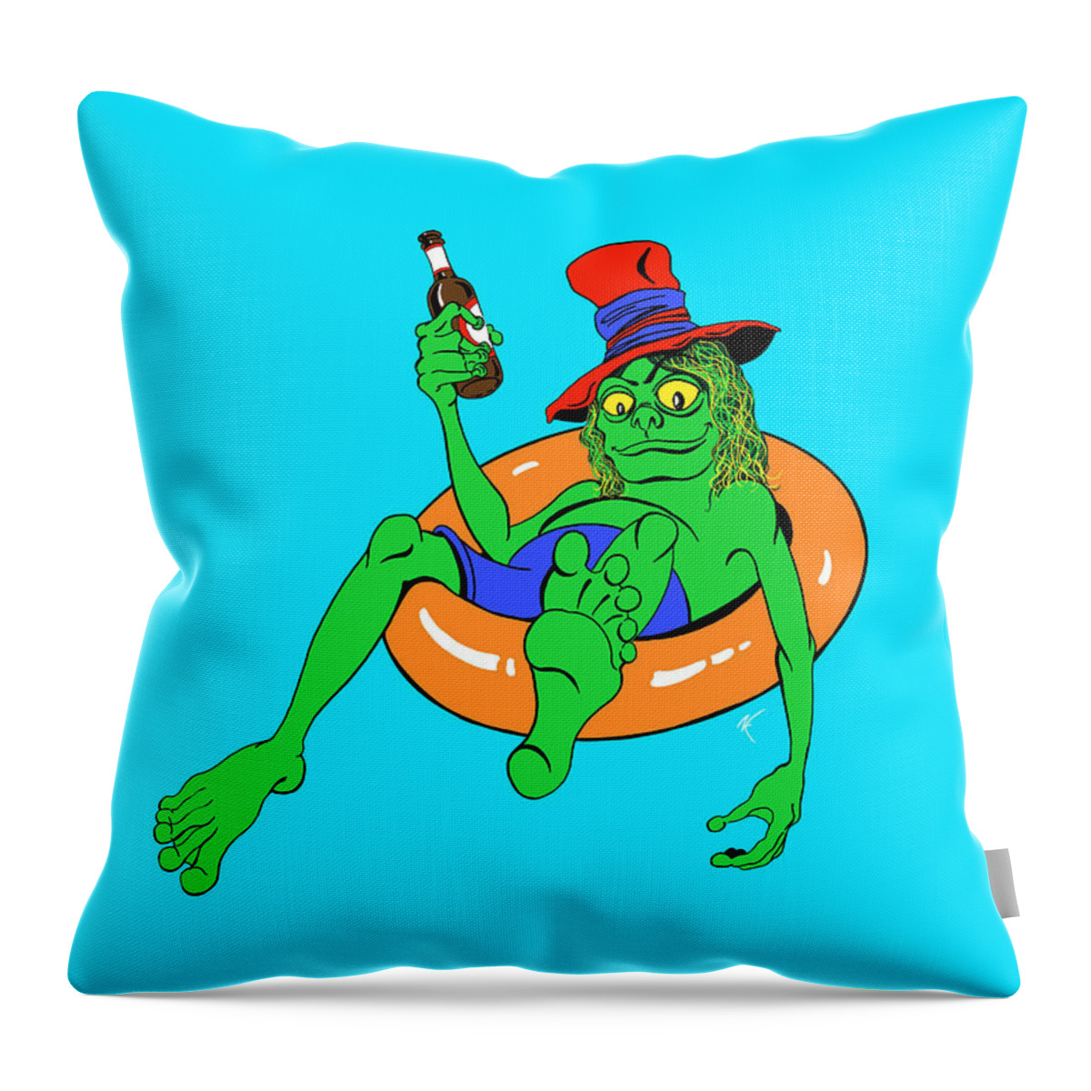 Water Throw Pillow featuring the digital art Vodnik by Norman Klein