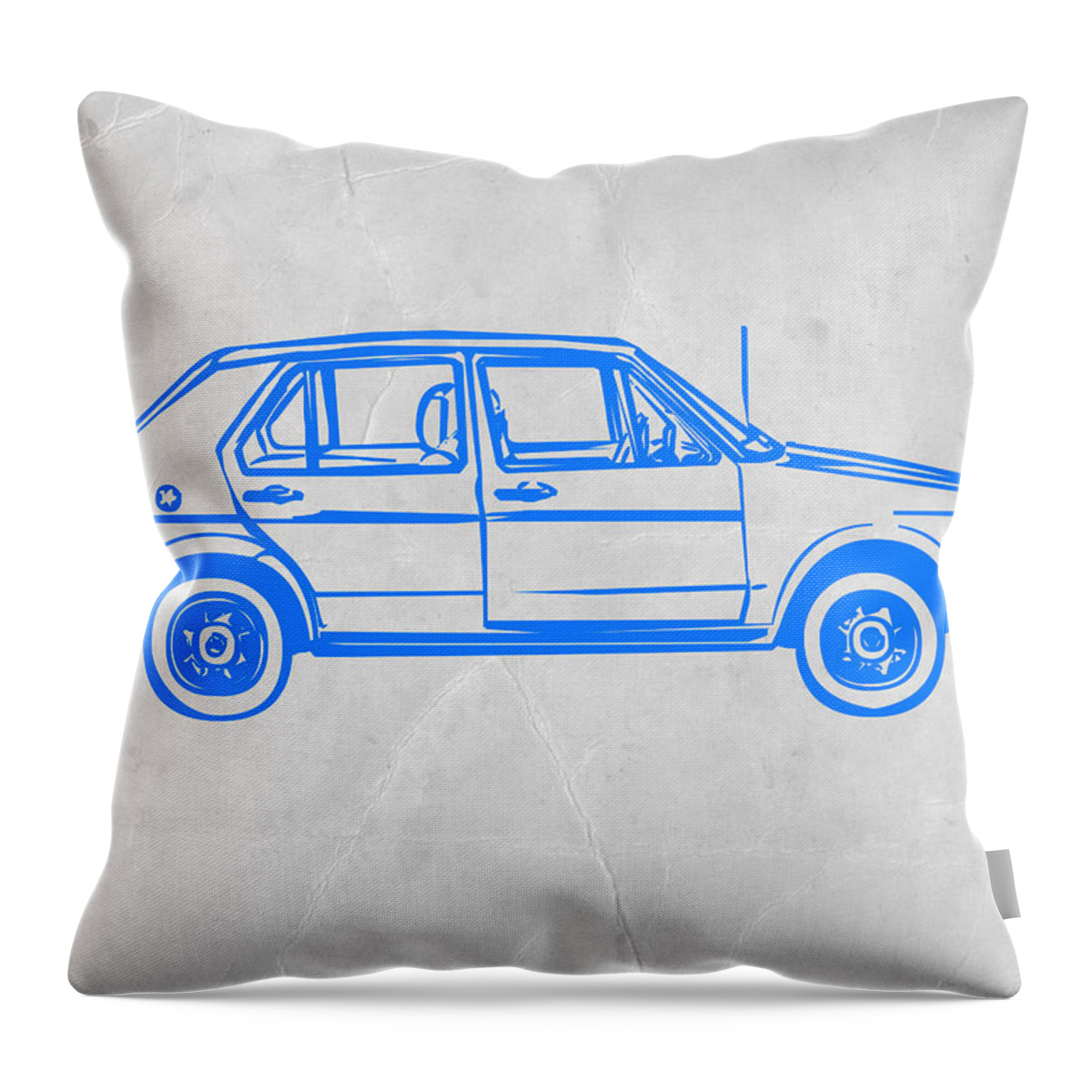 Vw Golf Throw Pillow featuring the digital art VW Golf by Naxart Studio