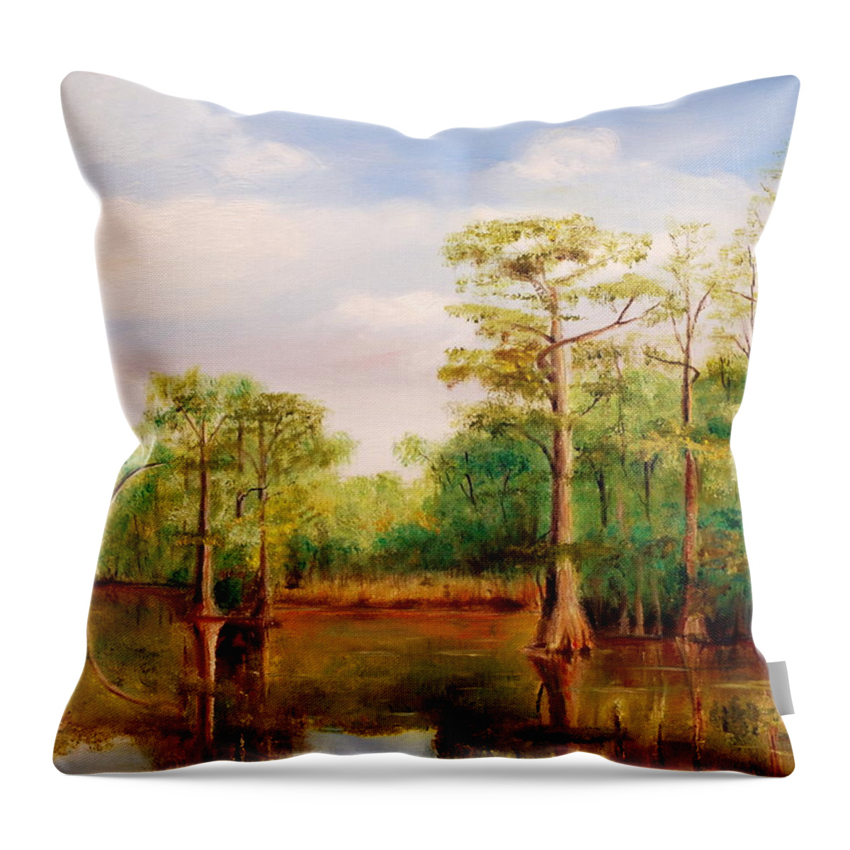 Waccamaw Throw Pillow featuring the painting Waccamaw Breeze III by Phil Burton