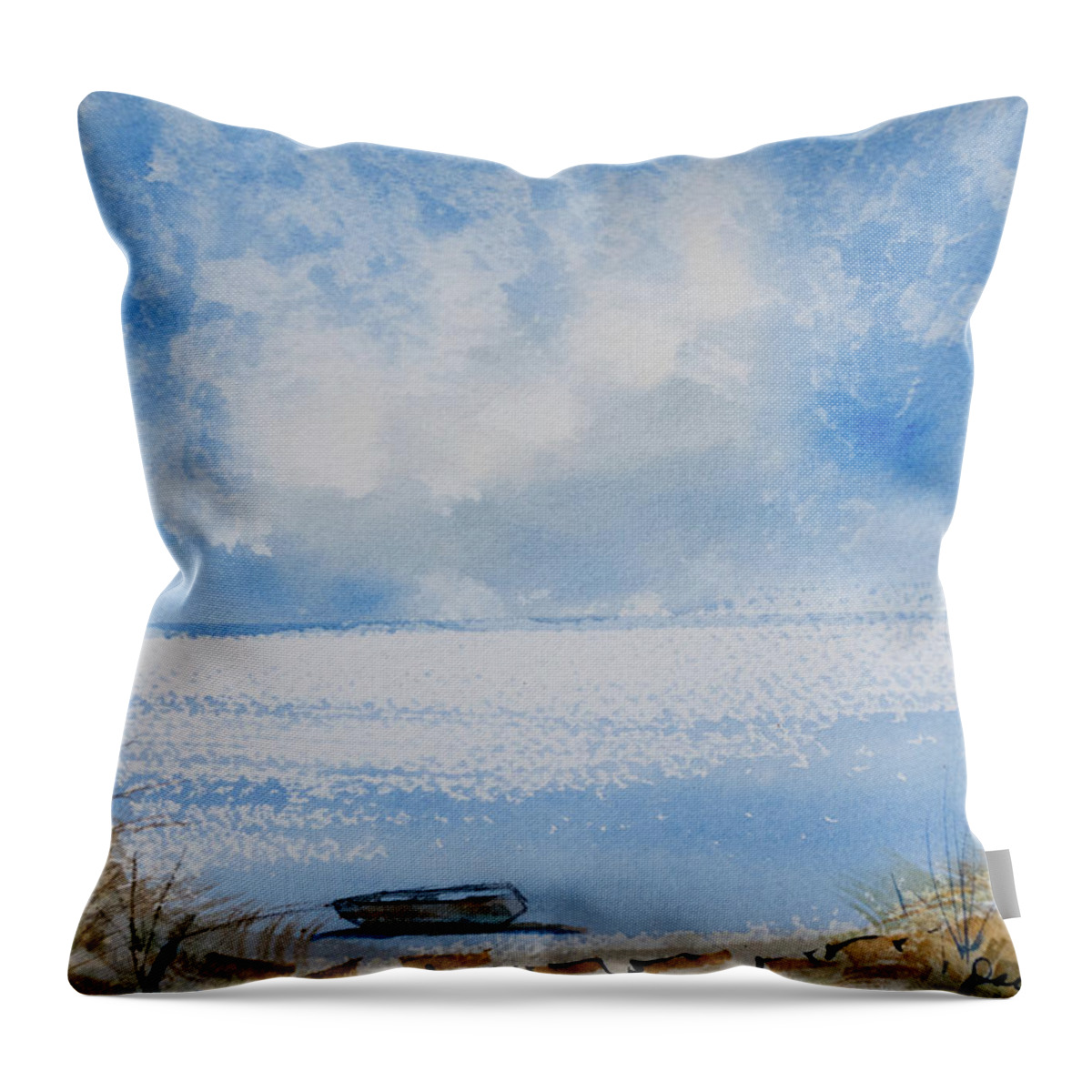 Afternoon Throw Pillow featuring the painting Waiting for Sailor's Return by Dorothy Darden