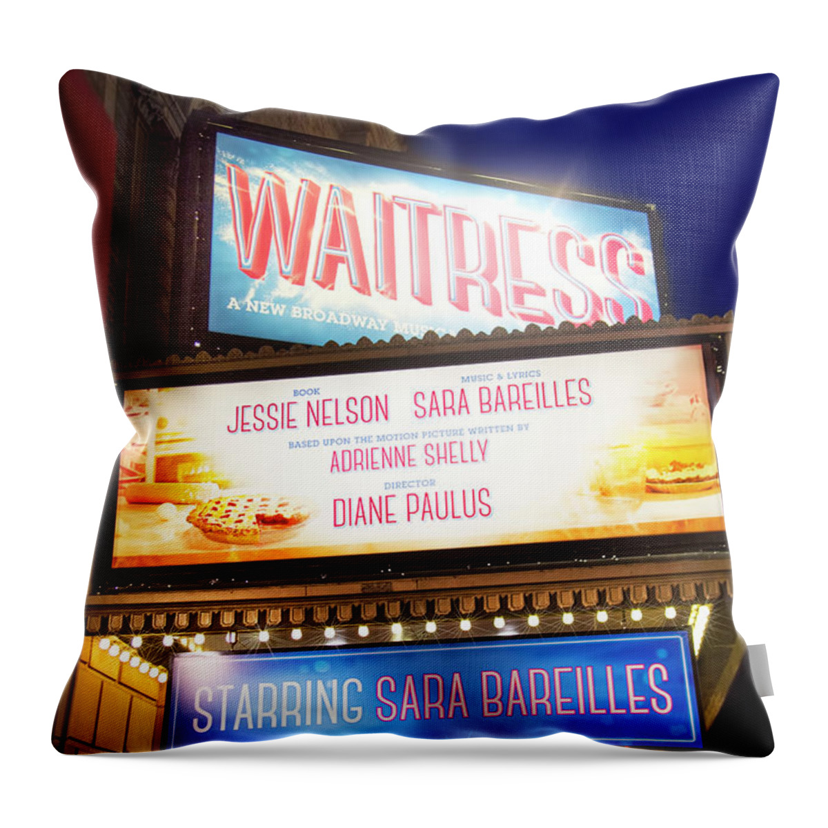 Waitress Throw Pillow featuring the photograph Waitress the Musical by Mark Andrew Thomas