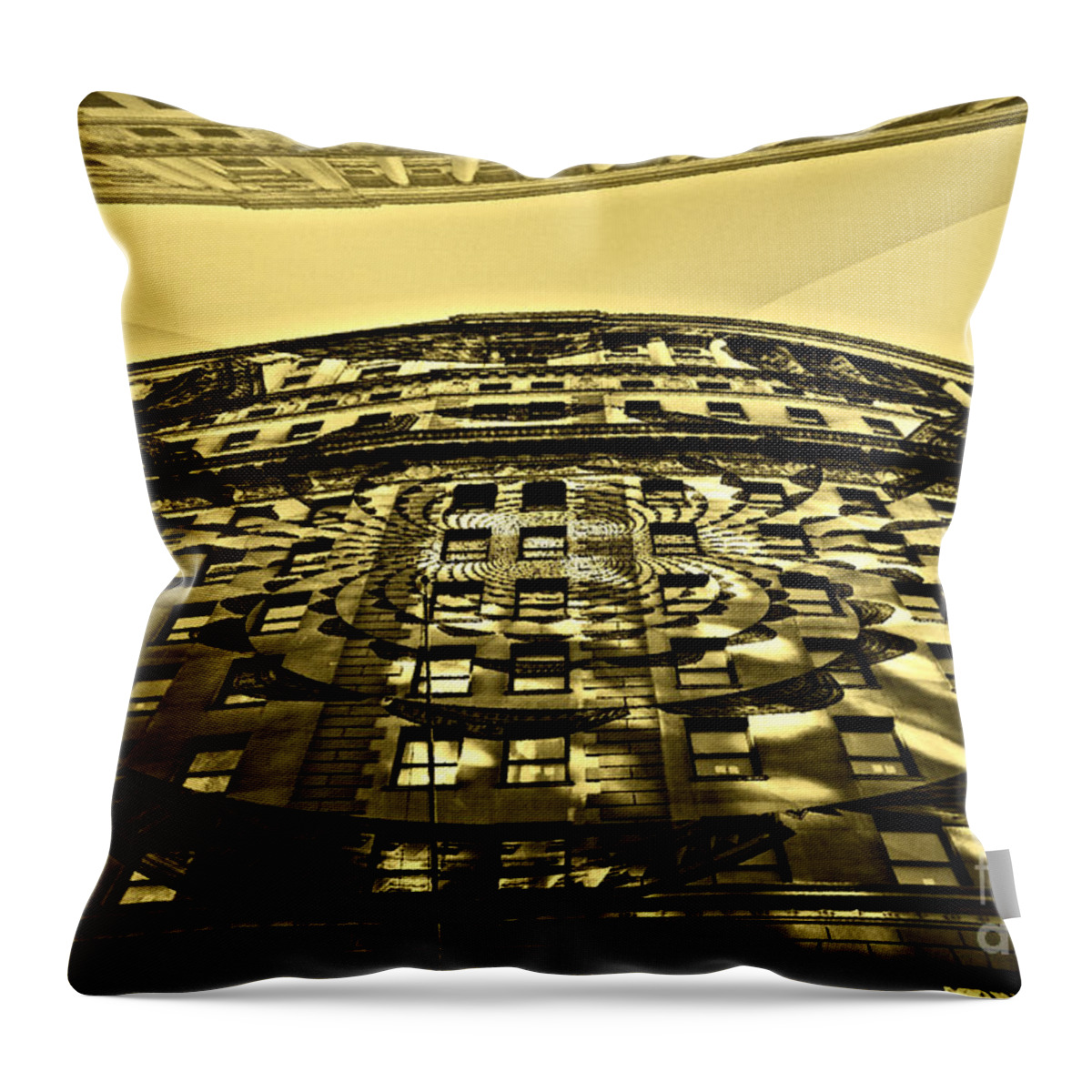 Wall St. Building Throw Pillow featuring the photograph Wall Street Looking Up by Julie Lueders 