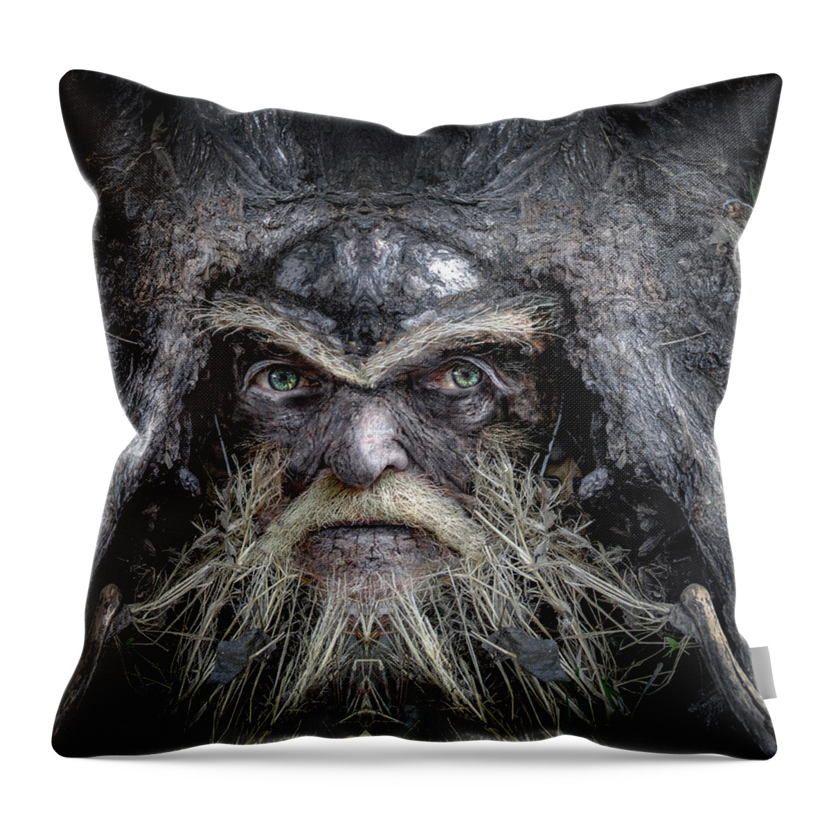 Wood Throw Pillow featuring the digital art Wally Woodfury by Rick Mosher