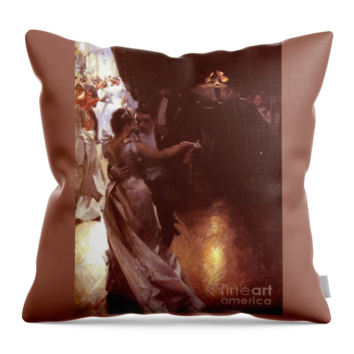 Anders Zorn Throw Pillow featuring the painting Waltz by Anders Zorn