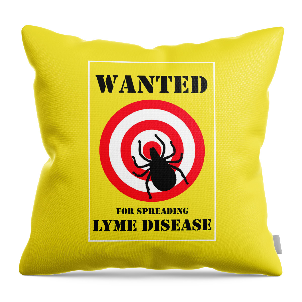 Richard Reeve Throw Pillow featuring the digital art Wanted for Spreading Lyme Disease by Richard Reeve