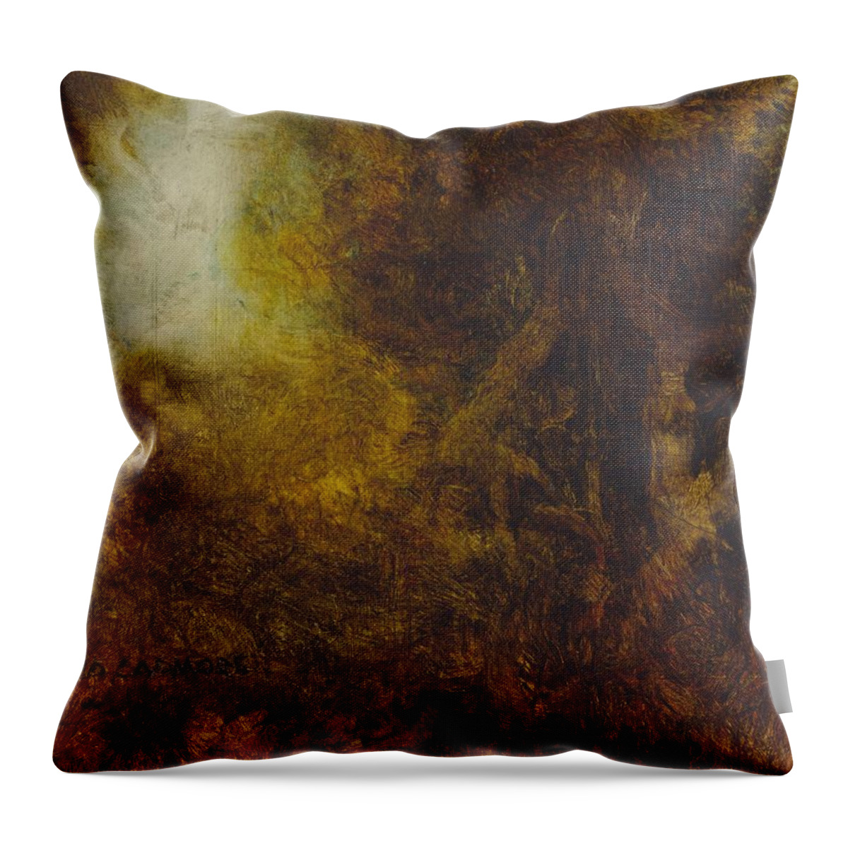 Warm Earth Throw Pillow featuring the painting Warm Earth 67 by David Ladmore