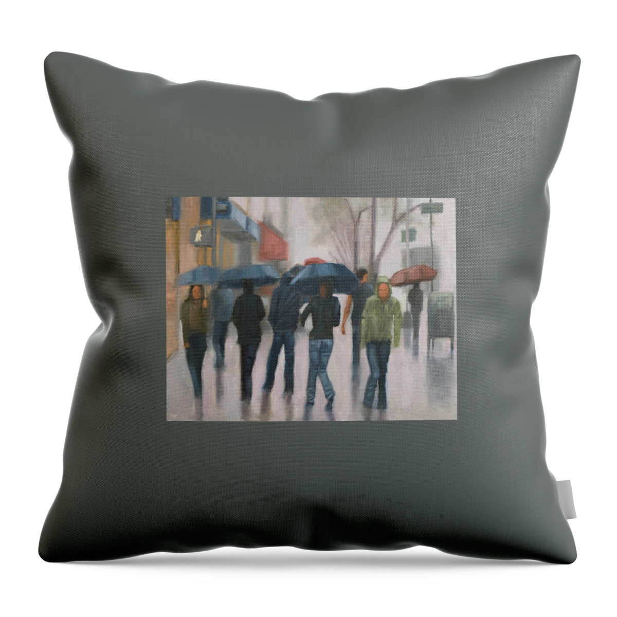 Rain Throw Pillow featuring the painting Wash Out by Tate Hamilton