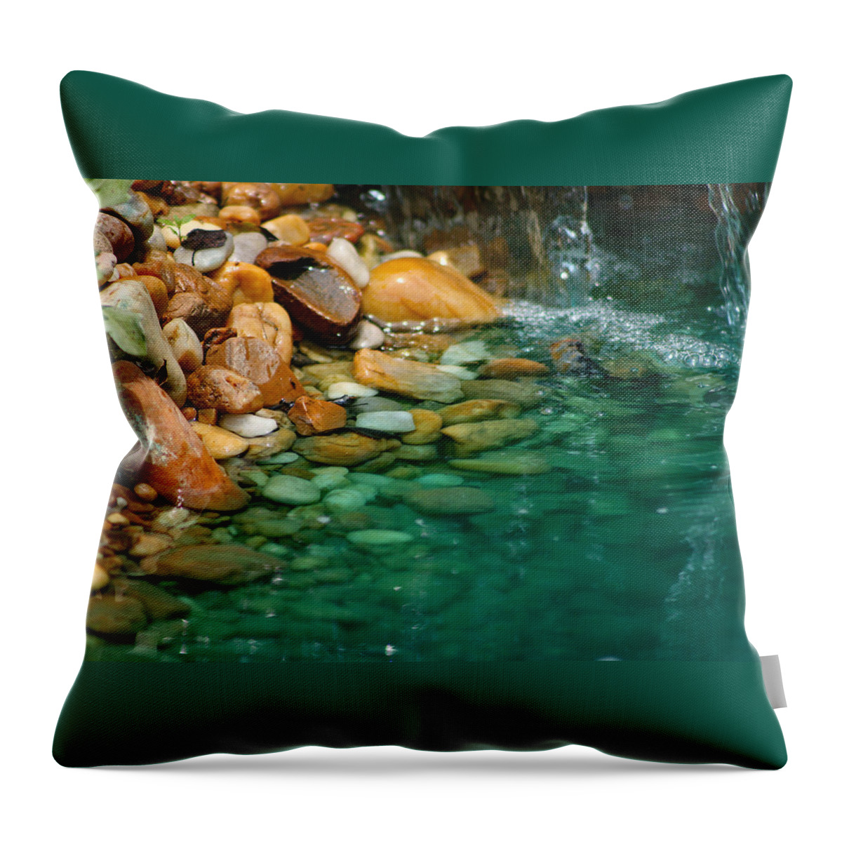 Nature Throw Pillow featuring the photograph Water Falling On Rocks by DB Hayes