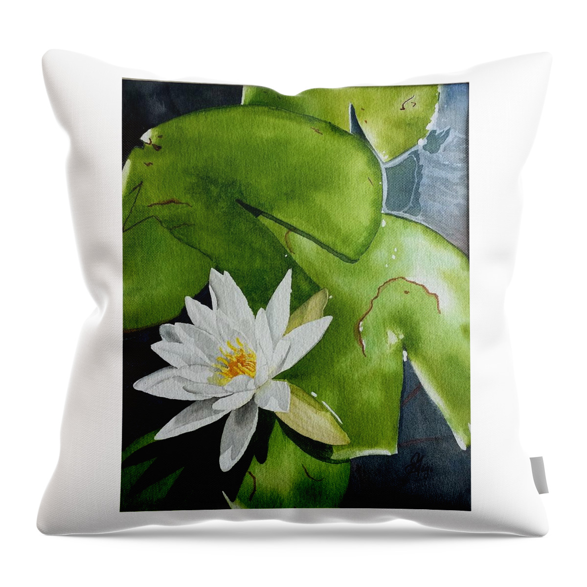 Water Throw Pillow featuring the painting Water Lilly by Gigi Dequanne