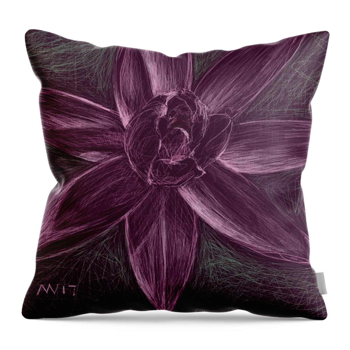 Water Lily Throw Pillow featuring the digital art Water Lily by AnneMarie Welsh