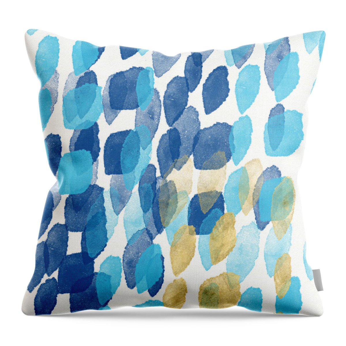 Water Throw Pillow featuring the painting Waterfall- Abstract Art by Linda Woods by Linda Woods