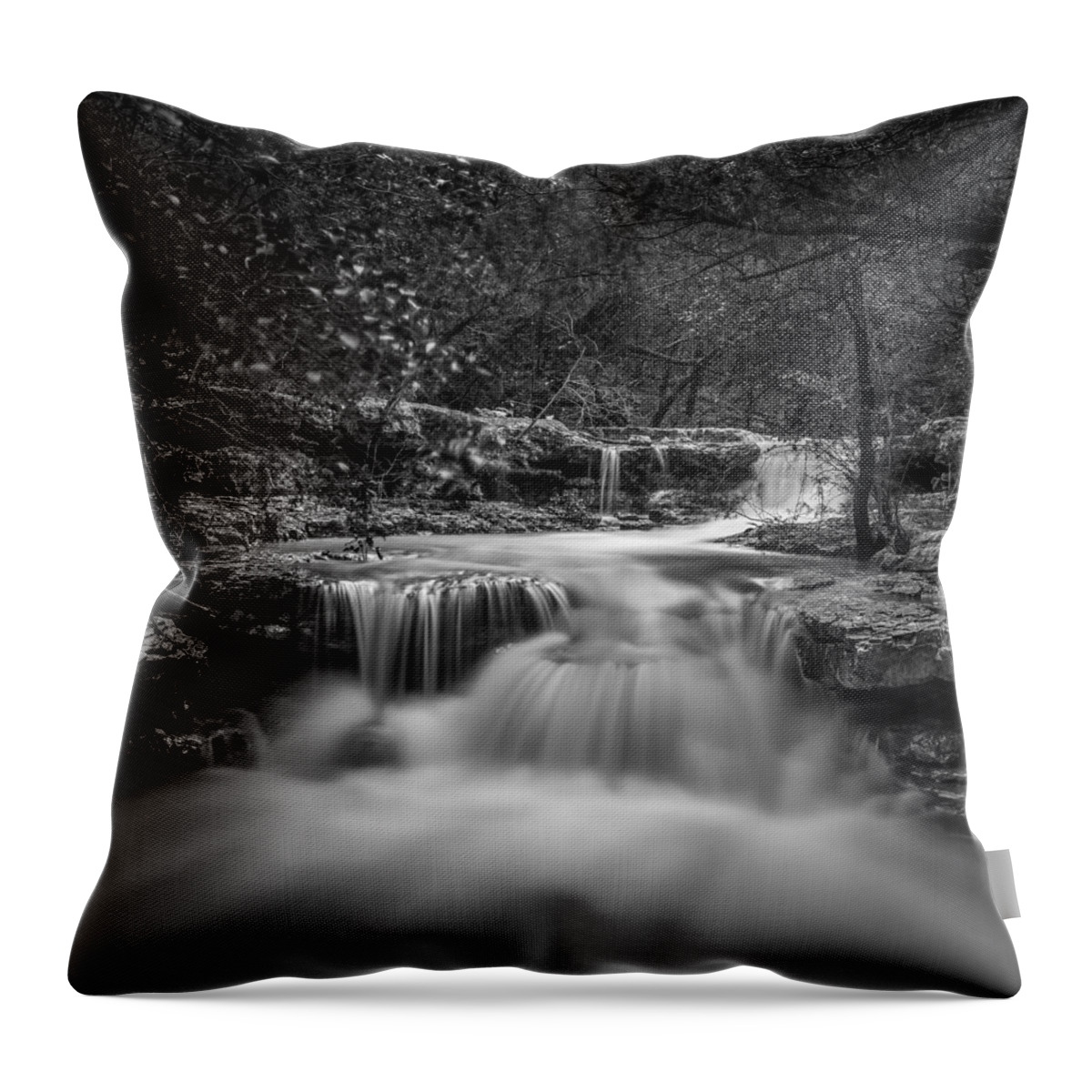 Waterfall Throw Pillow featuring the photograph Waterfall in Austin Texas - Square by Todd Aaron