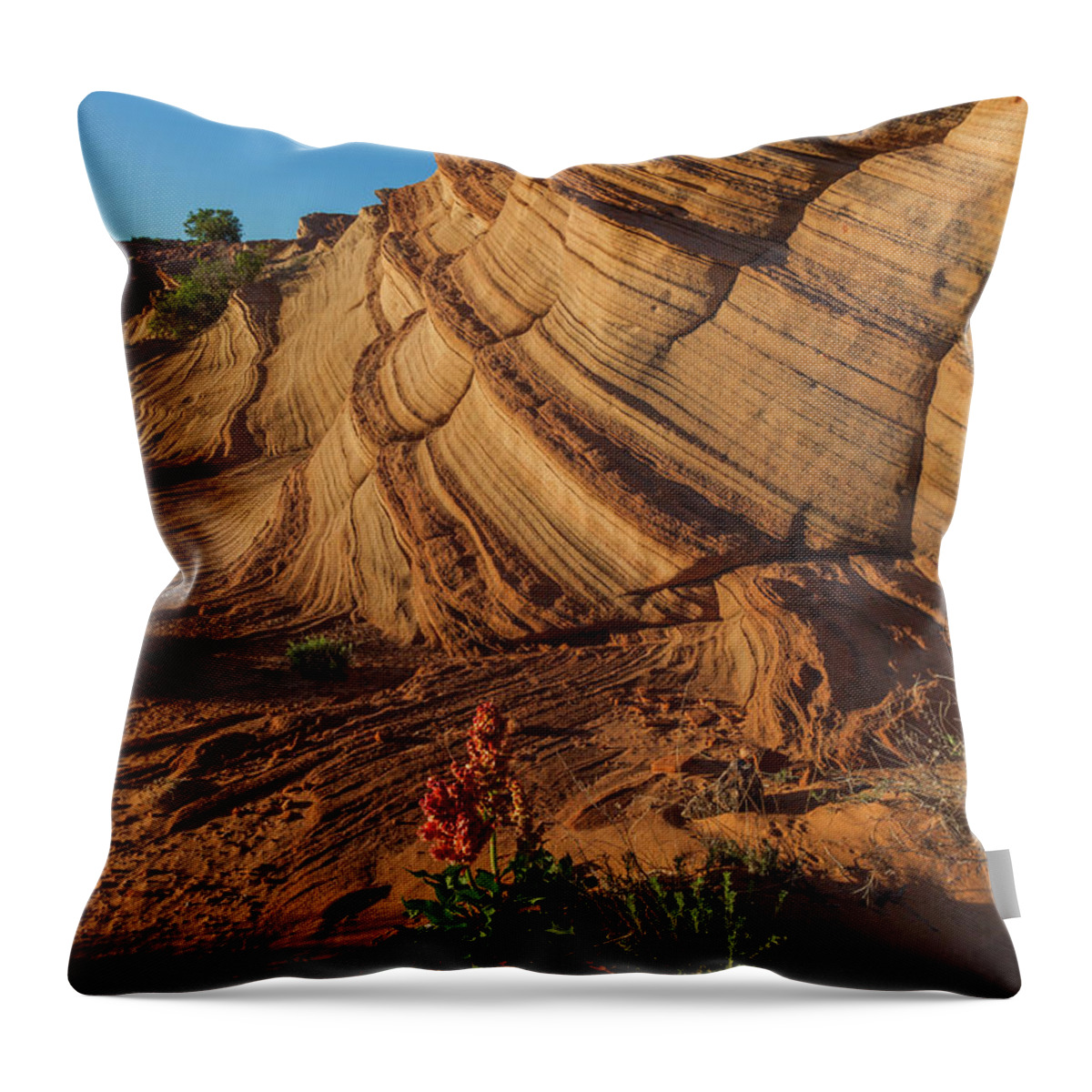 Waterhole Canyon Throw Pillow featuring the photograph Waterhole Canyon Evening Solitude by Lon Dittrick