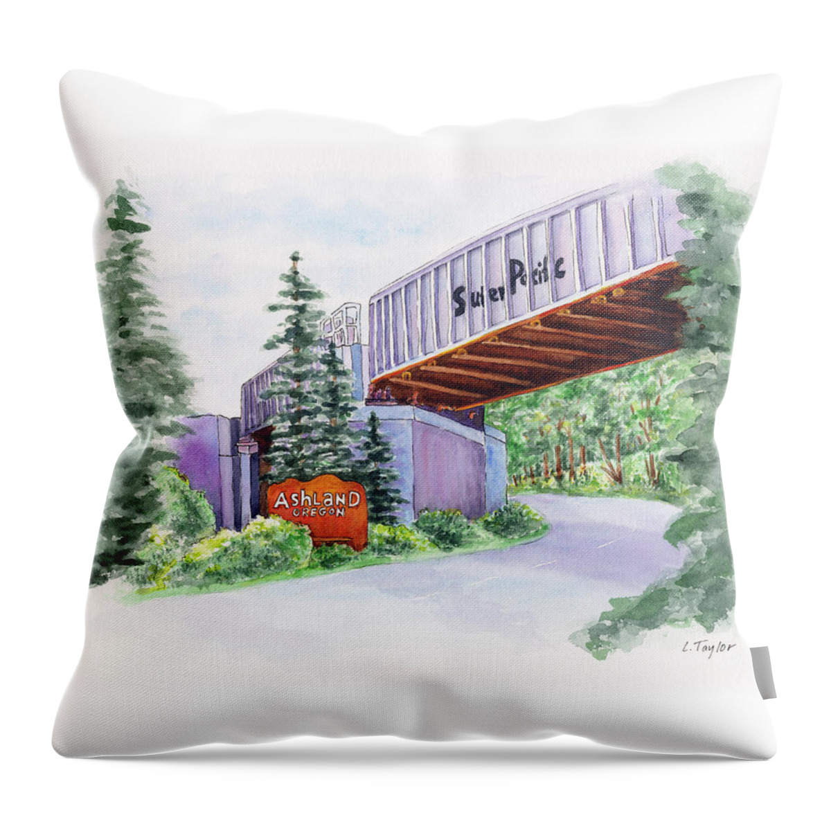 Ashland Throw Pillow featuring the painting Welcome by Lori Taylor