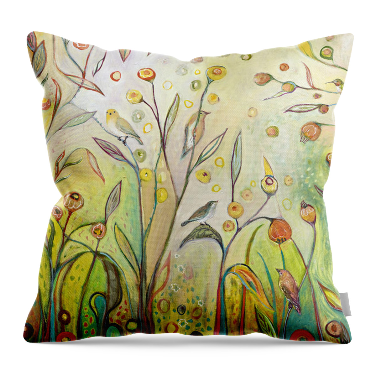 Garden Throw Pillow featuring the painting Welcome to My Garden by Jennifer Lommers