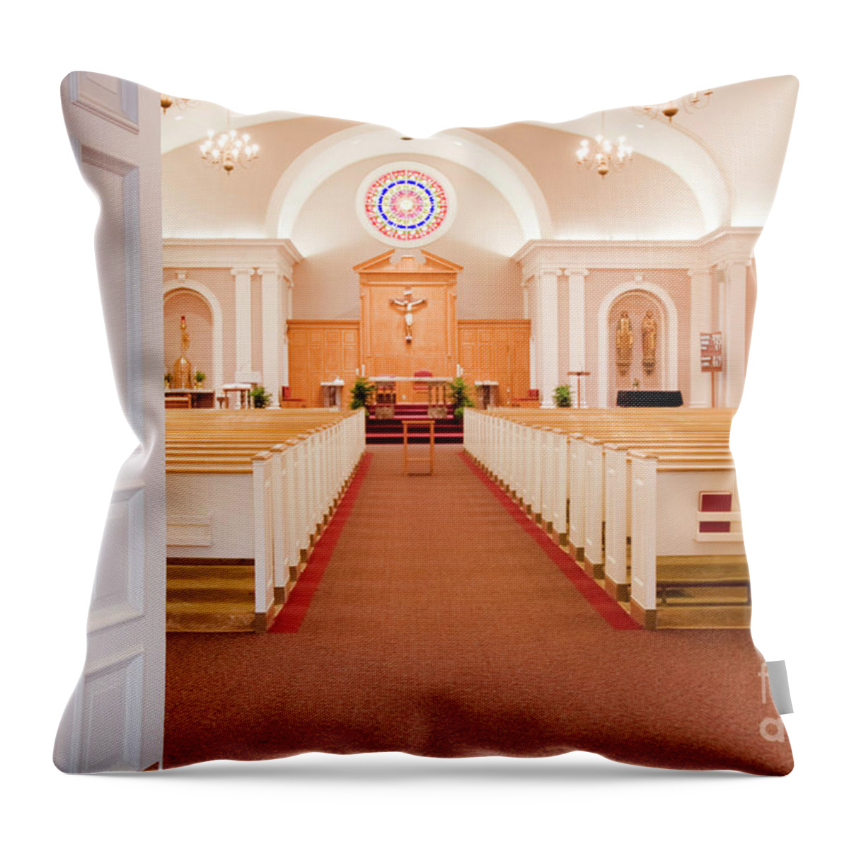 St. James Throw Pillow featuring the photograph Welcome to the Lord's House by Patty Colabuono